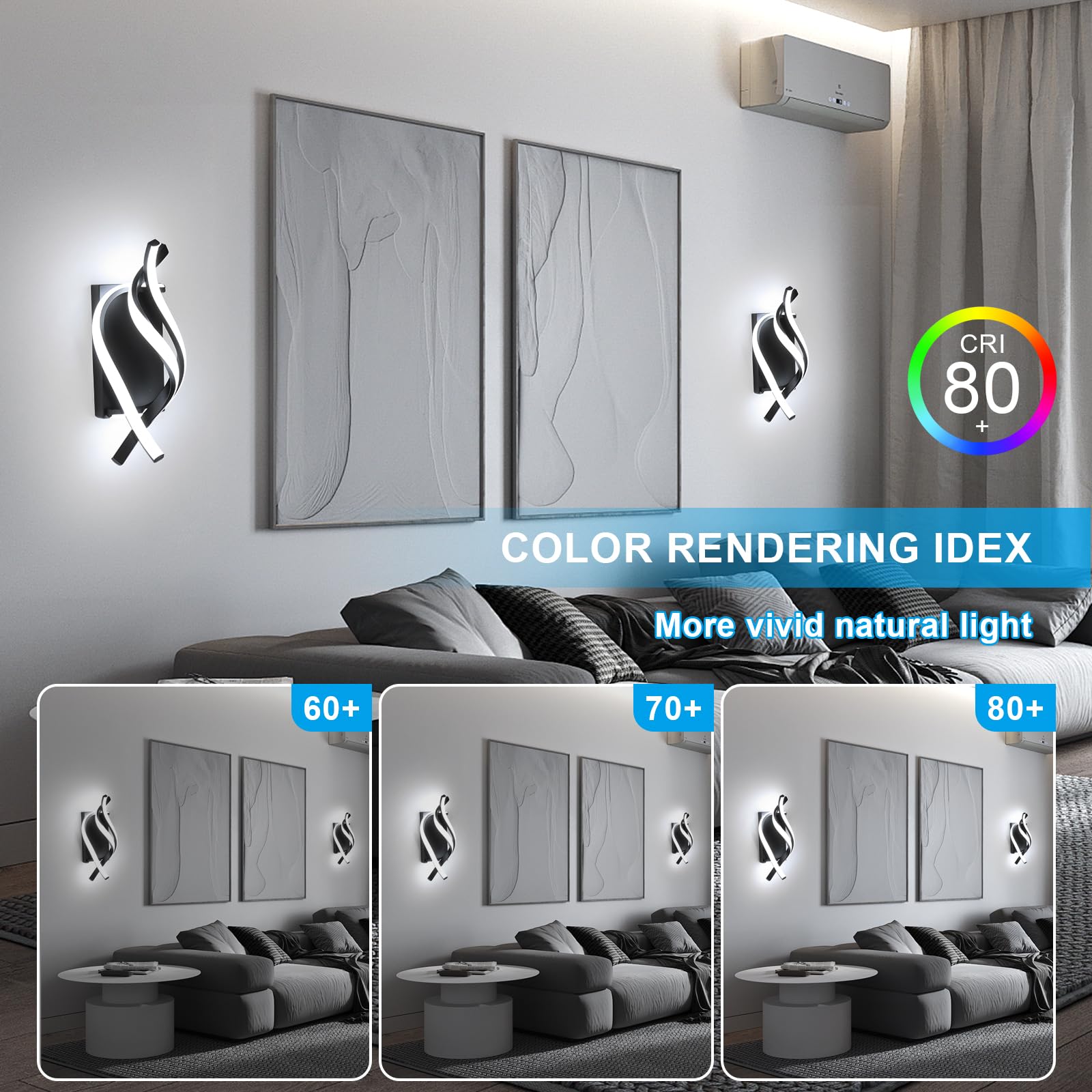 Delipop Modern Led Wall Sconce, 21W Cool White Acrylic Light For Bedroom, Bathroom, Living Room