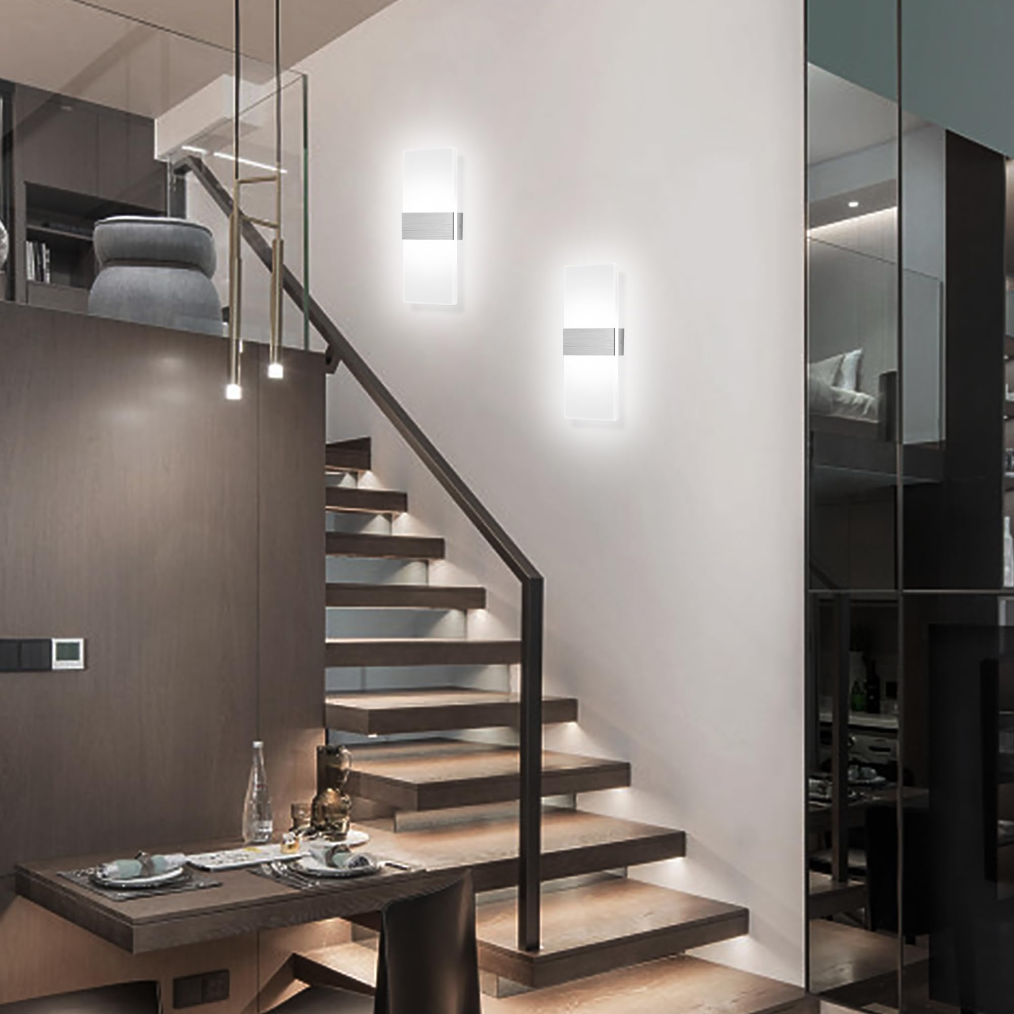 Mehidfy Wall Sconces Sets Of 2, Dimmable Touch Control Wall Lamp, Rechargeable Led Wall Sconces, Battery Operated Wall Lights, B