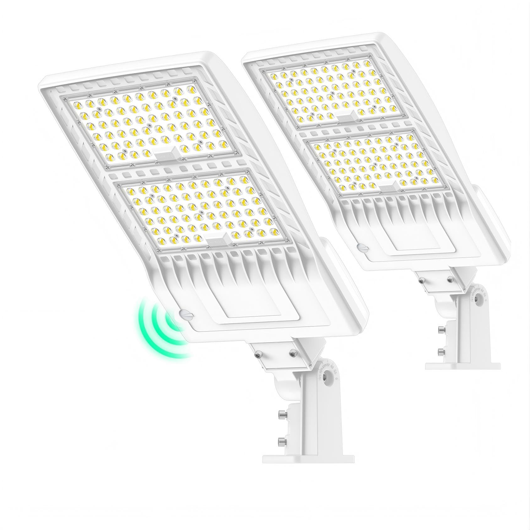 BBESTLED 2Pack 400W LED Parking Lot Lights Arm & Slip Fitter Mount Dusk to Dawn, 400W/320W/240W Outdoor Shoebox Pole Lights Comm