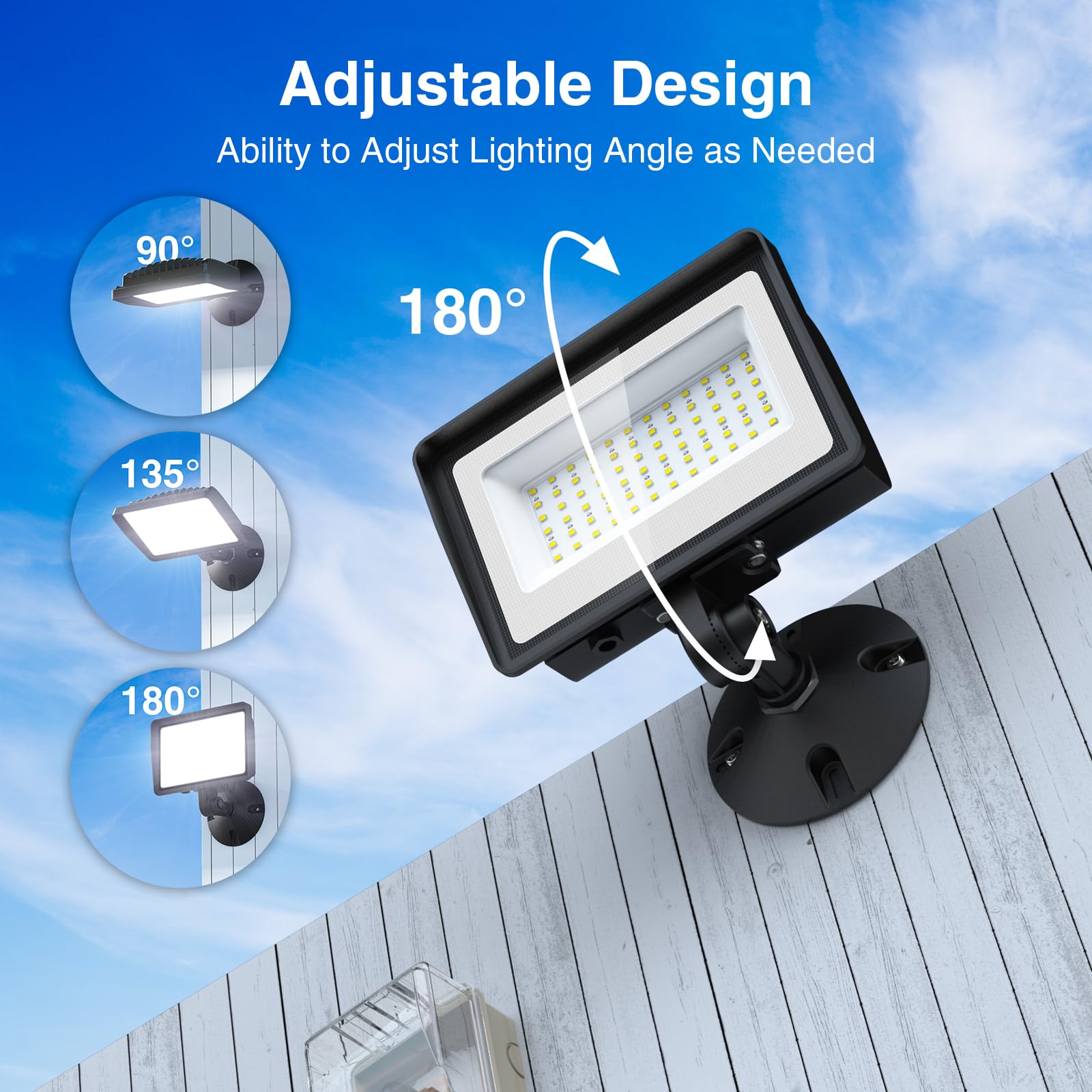 Onforu 65W Led Flood Lights Outdoor With Knuckle Mount, 7800Lm Super Bright Security Lights, Ip66 Waterproof Garage Lights, 6500