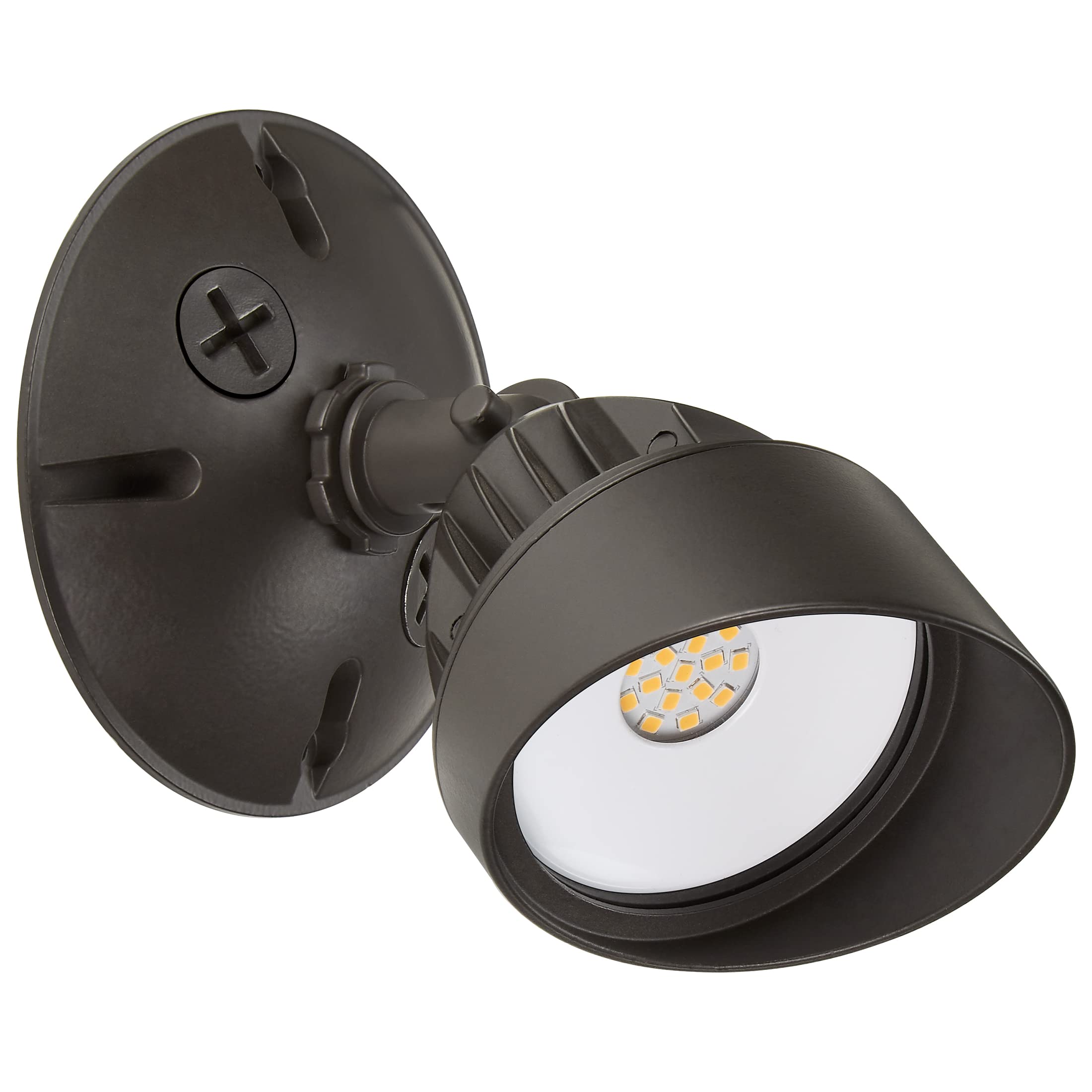 Maxxima LED Outdoor Flood Wall Light, 800 Lumens, 3000K Warm White, Brown, Model MEL-S101300B-02, 2 Pack
