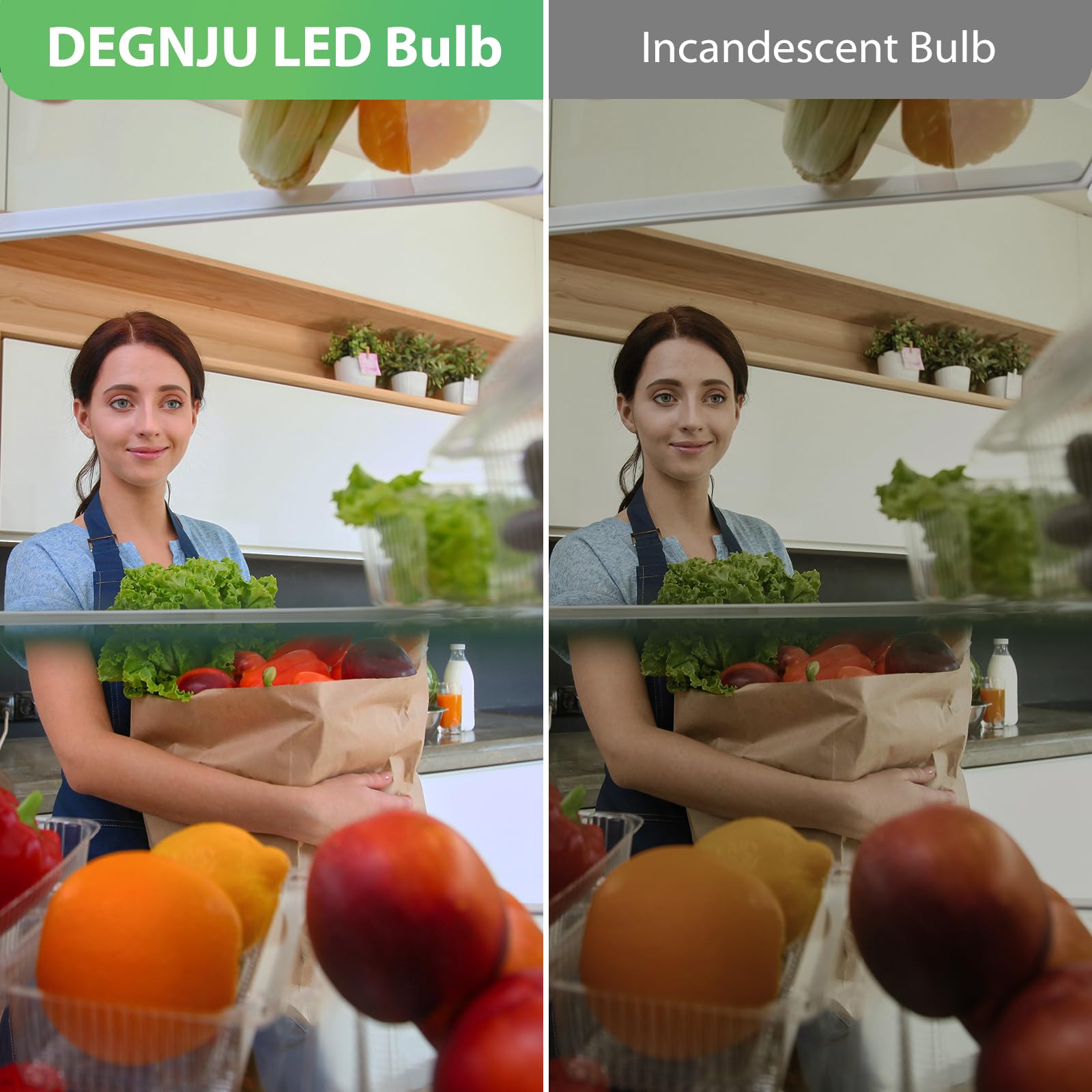 Degnju Led Refrigerator Light Bulb, 40 Watt Equivalent, 120V, Fridge Light Bulb 2700K Soft White, A15 Appliance Bulb 5.5W For Fr