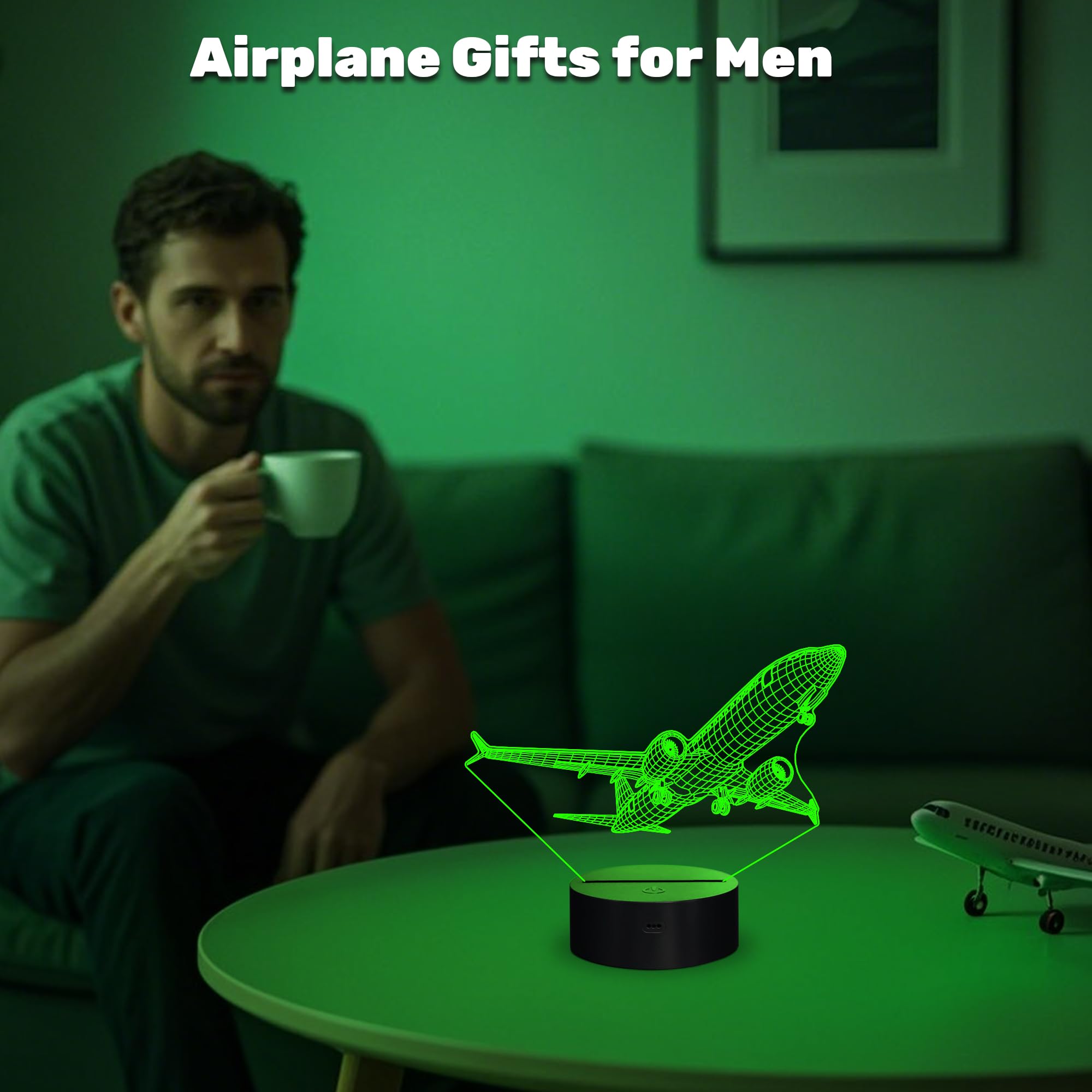 Anywin Pilot Gifts For Men  Air  Night Light   s Office Gifts With Remote Control 3D   Illusion Lamp For Room Decor  Gifts For Birthday Xmax Entry Graduation For Men Boy Dad