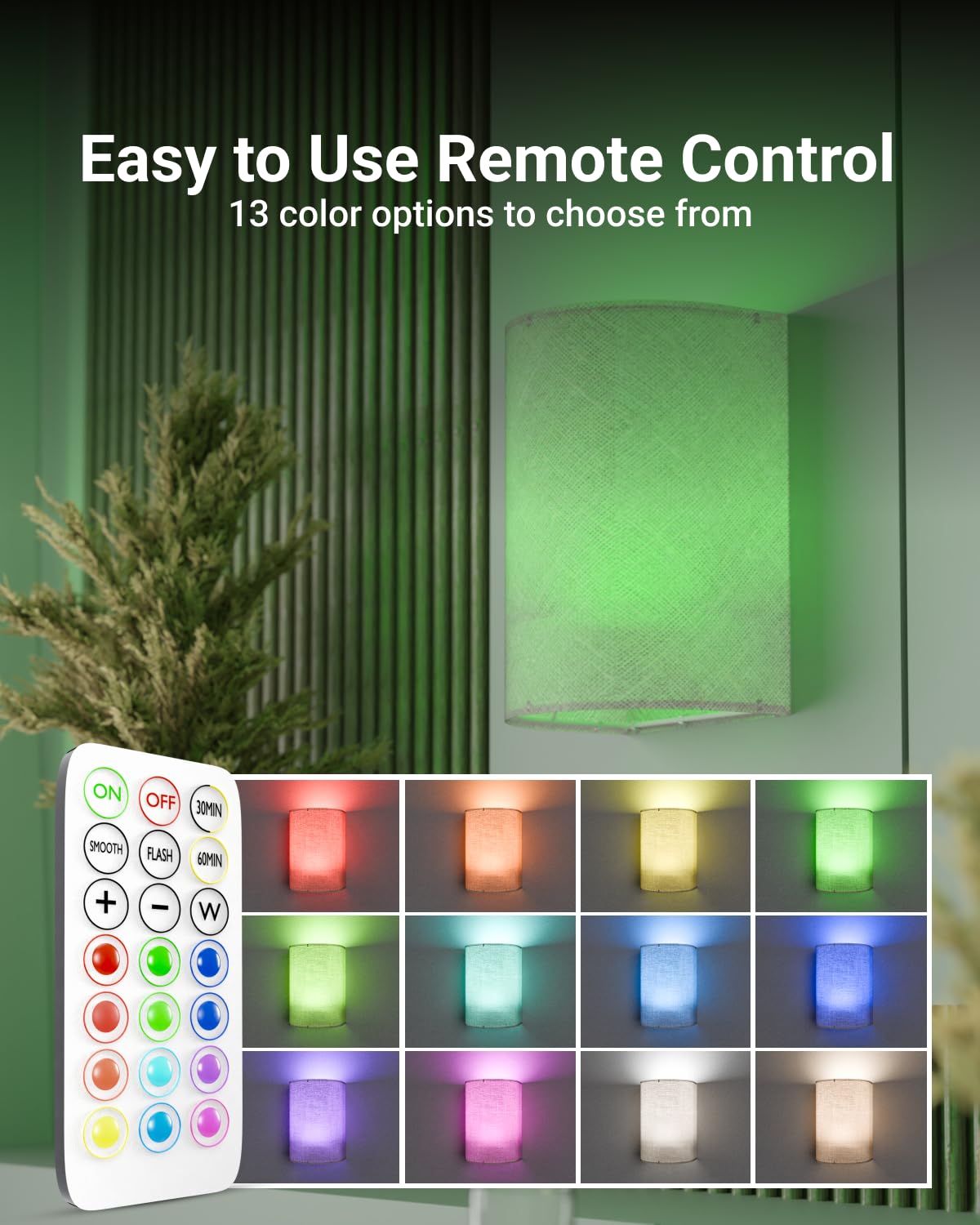 Sunco LED Compact Portable Sleek Modern Contemporary Stylish Colorful Adaptable Customizable Indoor Rechargeable Wall Sconce w/M