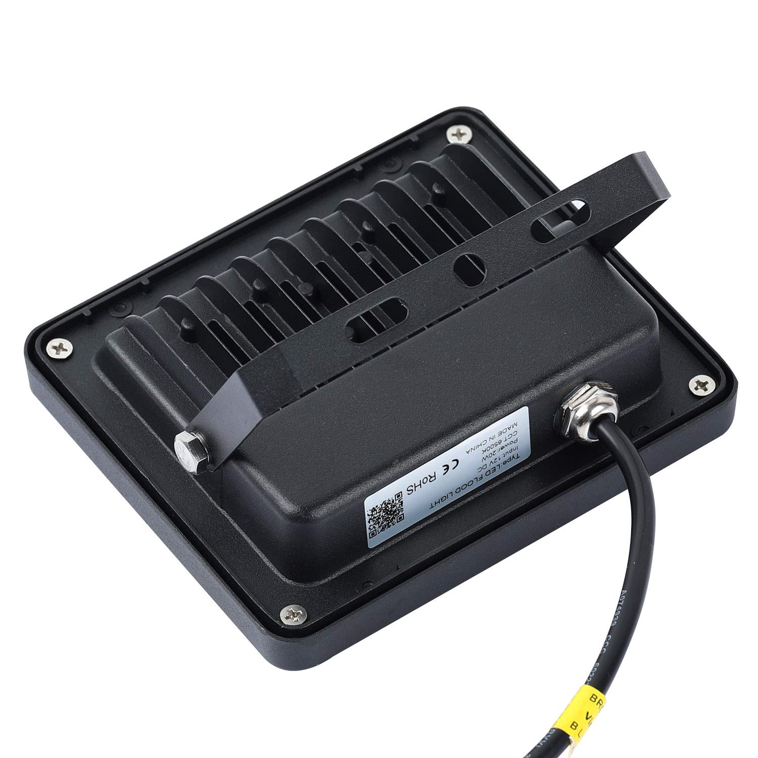 Q Qingchen 2 Pcs 20W Dc 12V Led Flood Light 1800Lm Ip65 Waterproof Cool White Outdoor