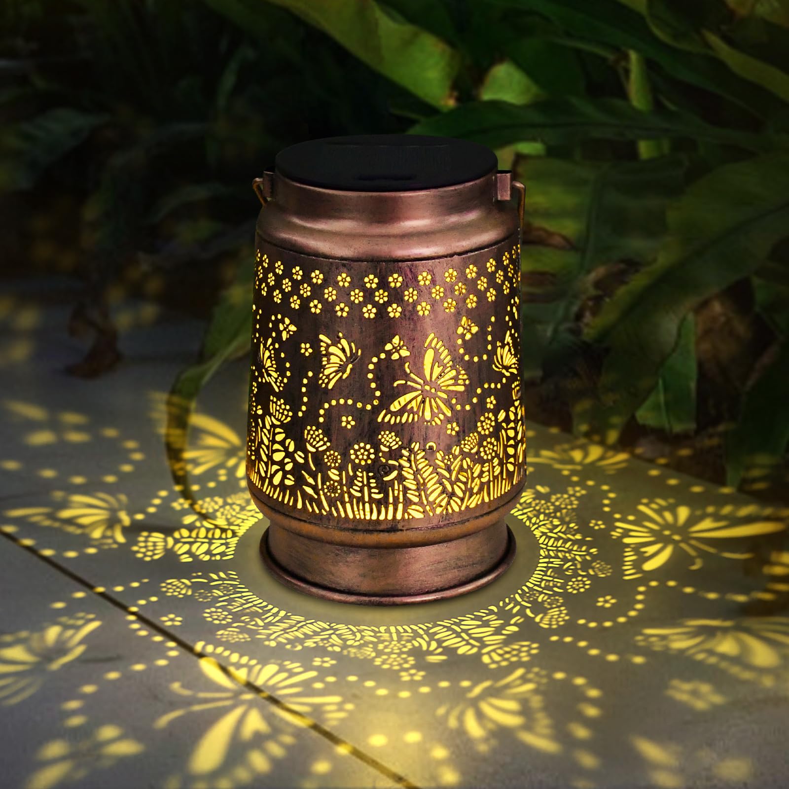 Solar Lanterns Outdoor Waterproof Butterfly Garden Decor Gifts For Women Mom Grandma Hanging Lights Metal Decoration Outside For Yard  Patio  Backyard  Porch For Garden/Yard/Home Decor