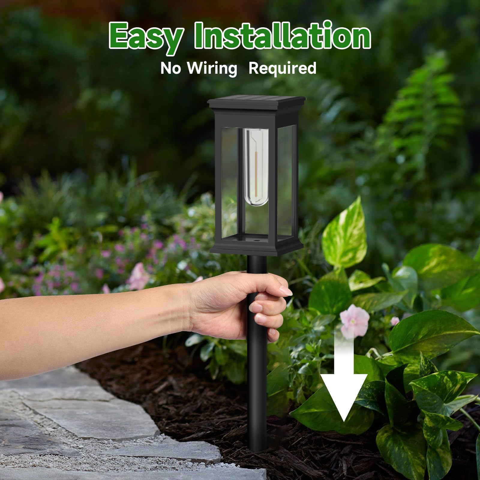Niows Solar Pathway Lights Outdoor Waterproof - 12 Pack Bright Solar Powered Garden Lights With Auto On/Off  Ip65 Led Landscape Lighting For Walkway Patio Lawn Yard Decor