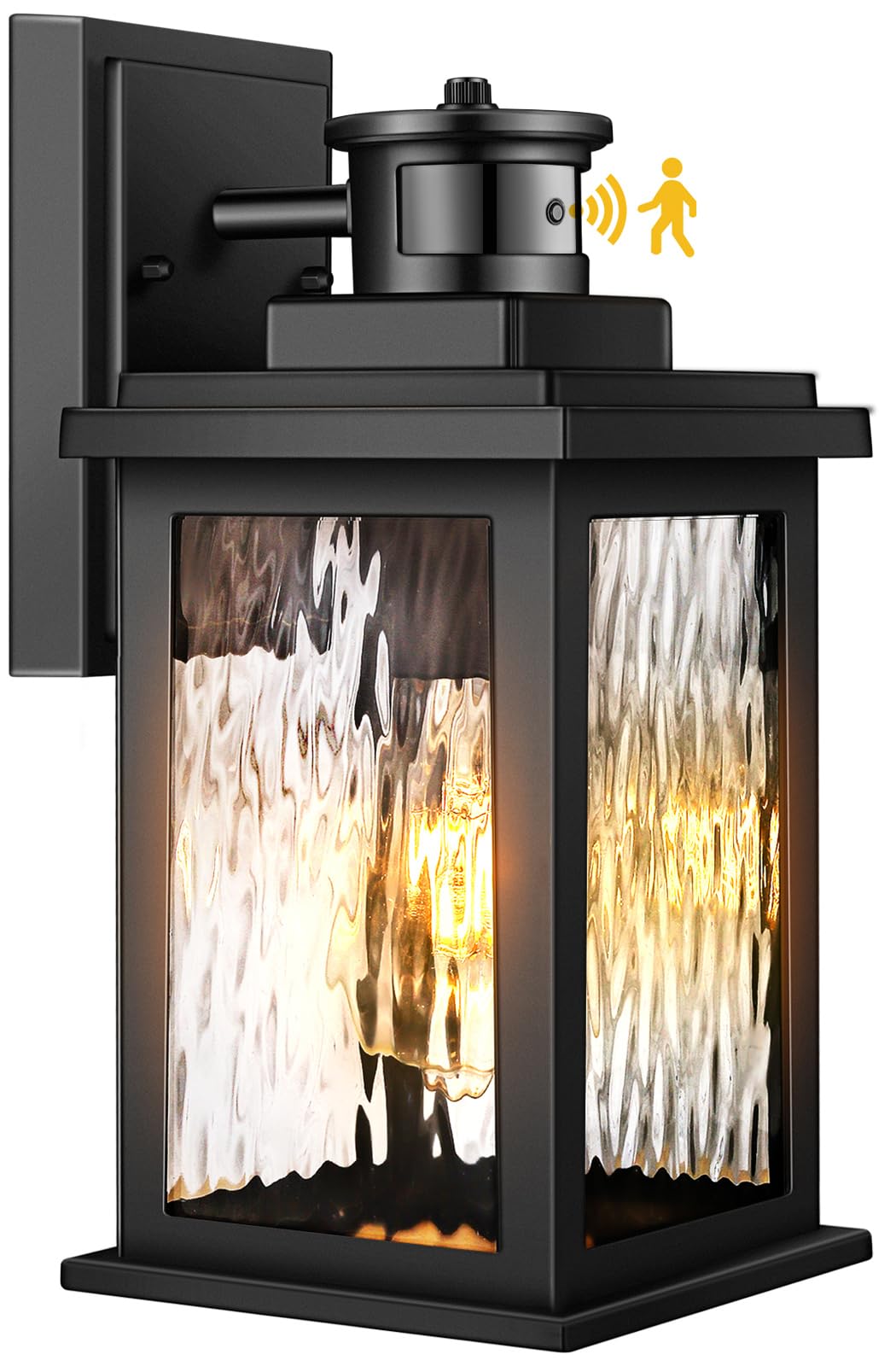 VIANIS Motion Sensor Porch Lights Outdoor, Dusk to Dawn, Waterproof Black Aluminum Wall Sconce, Model V81011K