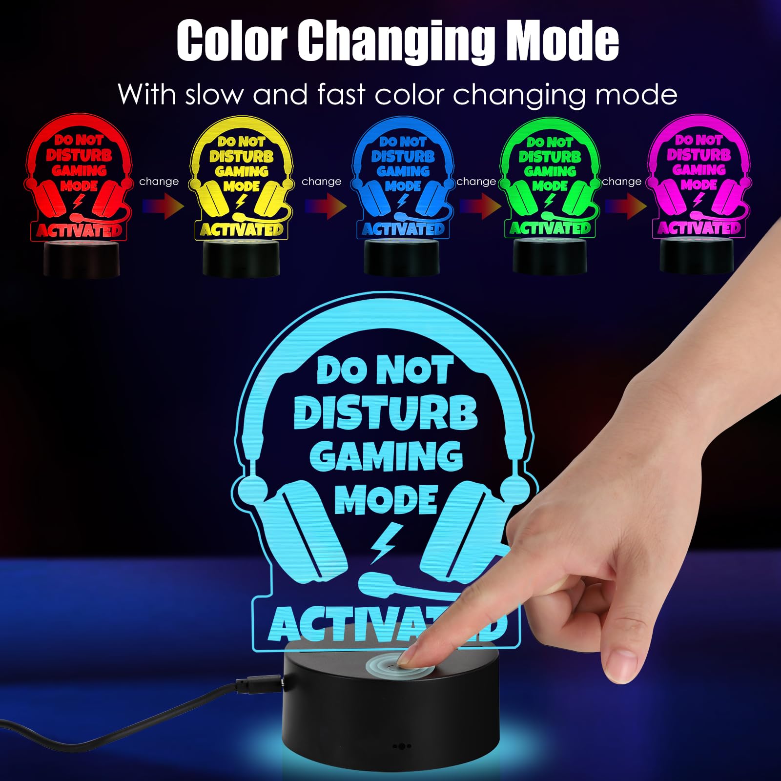 LuoHere LED Gaming Lamp - Acrylic Light Up Night Light for Teens, Do Not Disturb Model, Perfect Gamer Gifts for Boys and Girls
