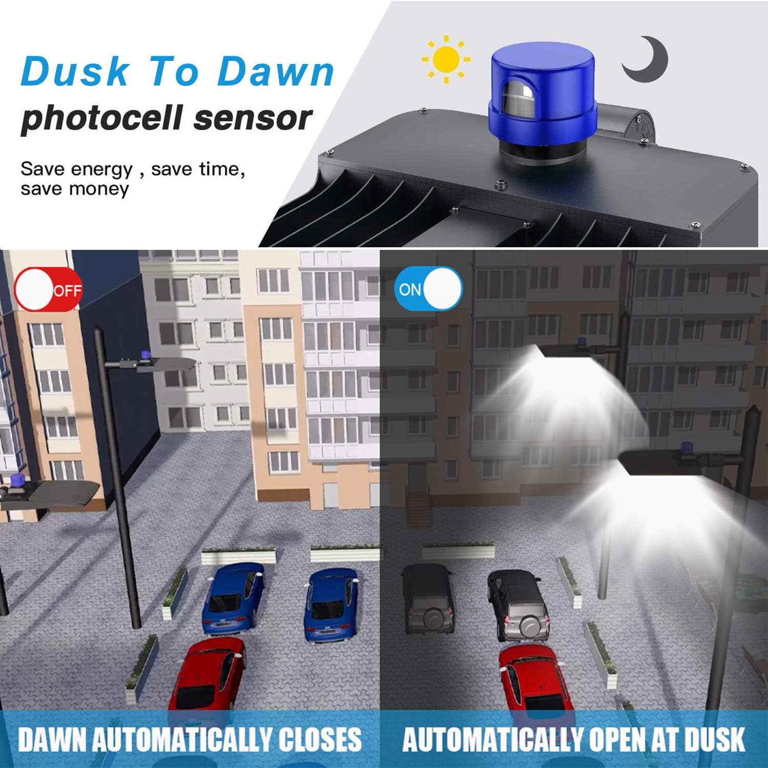 Ledmo 3 Pack Led Parking Lot Lights With Photocell Slip Fitter 26000Lm Outdoor Dusk To Dawn Commercial Shoebox Pole Lighting Flood Security Lamp For Street Area Stadium 5000K 200W