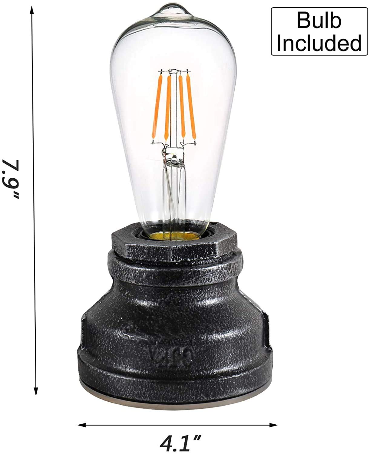 Lovefindahome Vintage Touch Control Table Lamp,Edison 4W Led Dimmable Bulb Included,With 3 Levels Of Brightness,Small Desk Indus