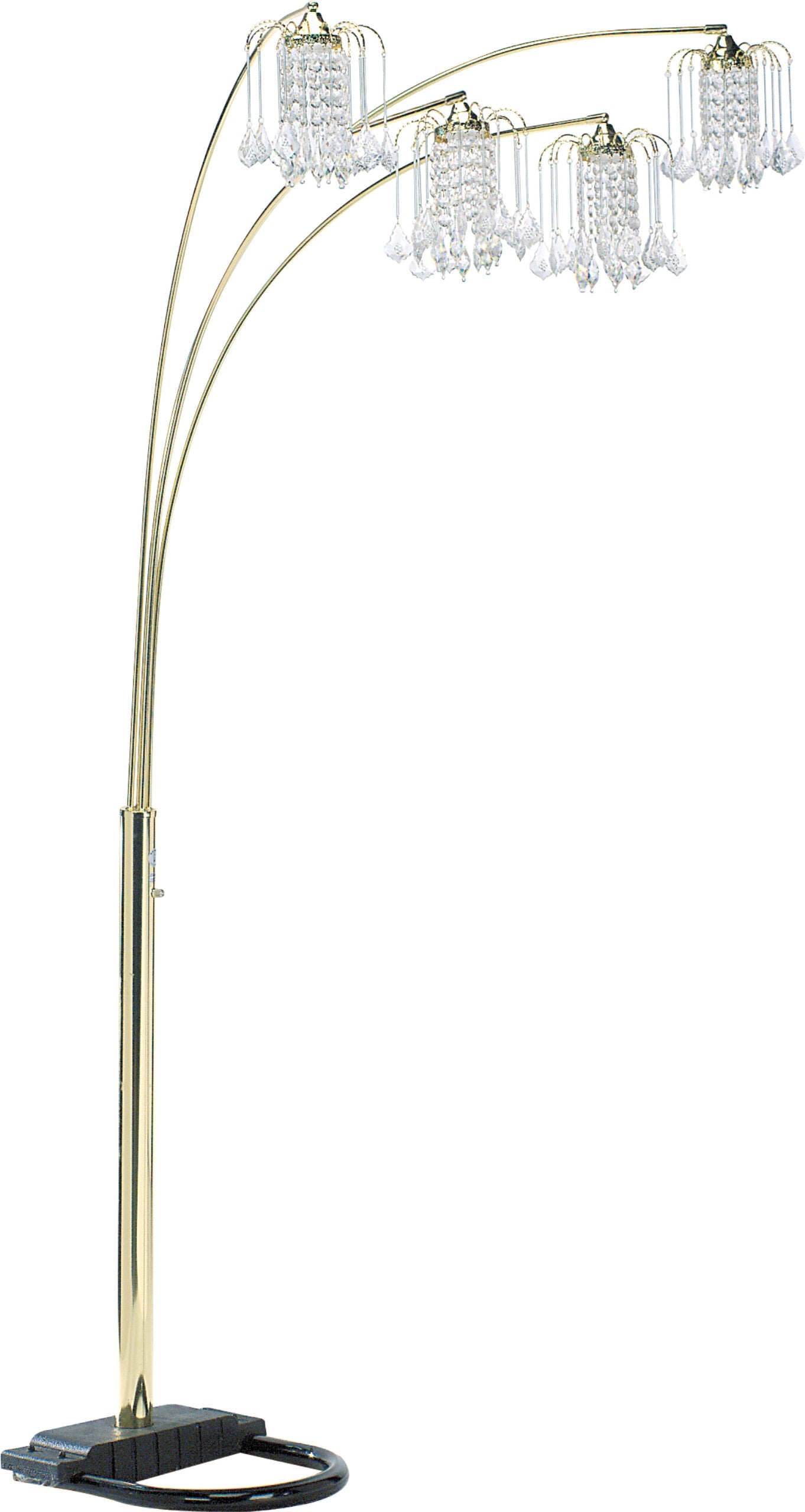 Milton Greens Stars A6966G Silvia Adjustable Arc Floor Lamp with Dimmer Switch, Polished Brass, 90