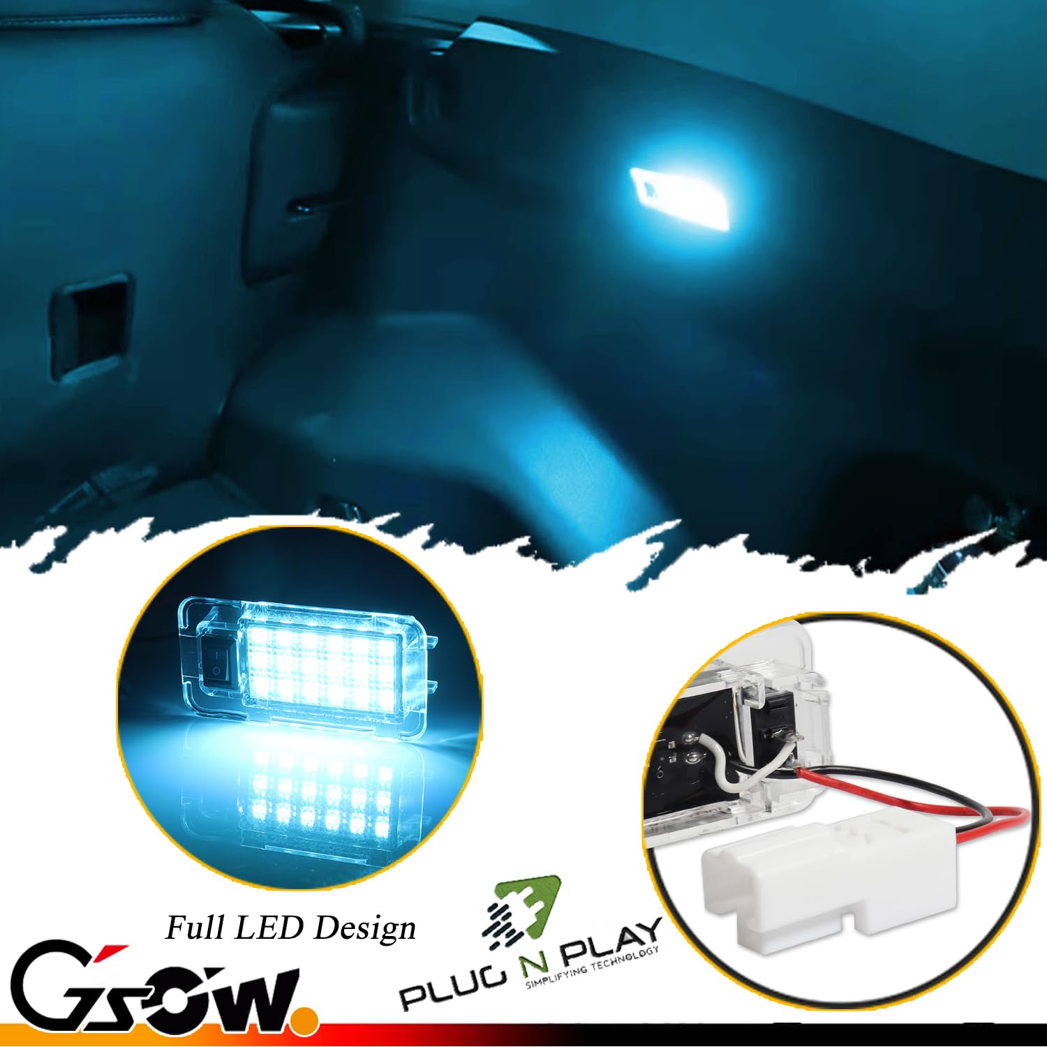 Gsowo Led Luggage Compartment Light For Toyo-Ta Rav4 2019 2020 2021  Cargo Lamps Decorative Atmosphere Lamp  Rav4 Accessories Trunk Ceiling Lighting  1 Pc  Ice Blue