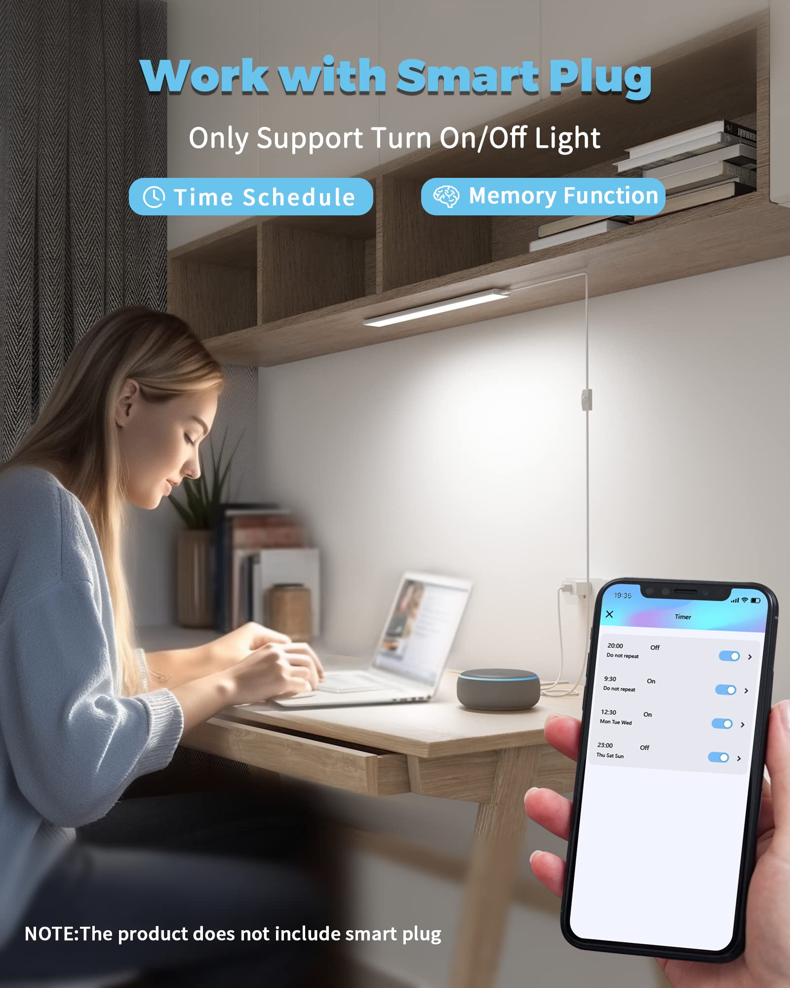Asoko Plug-In Under Cabinet Lighting, 16Inch Led Workbench Lights With Super Brighten 700Lumen And Dimmable 6000K Cool White, Me
