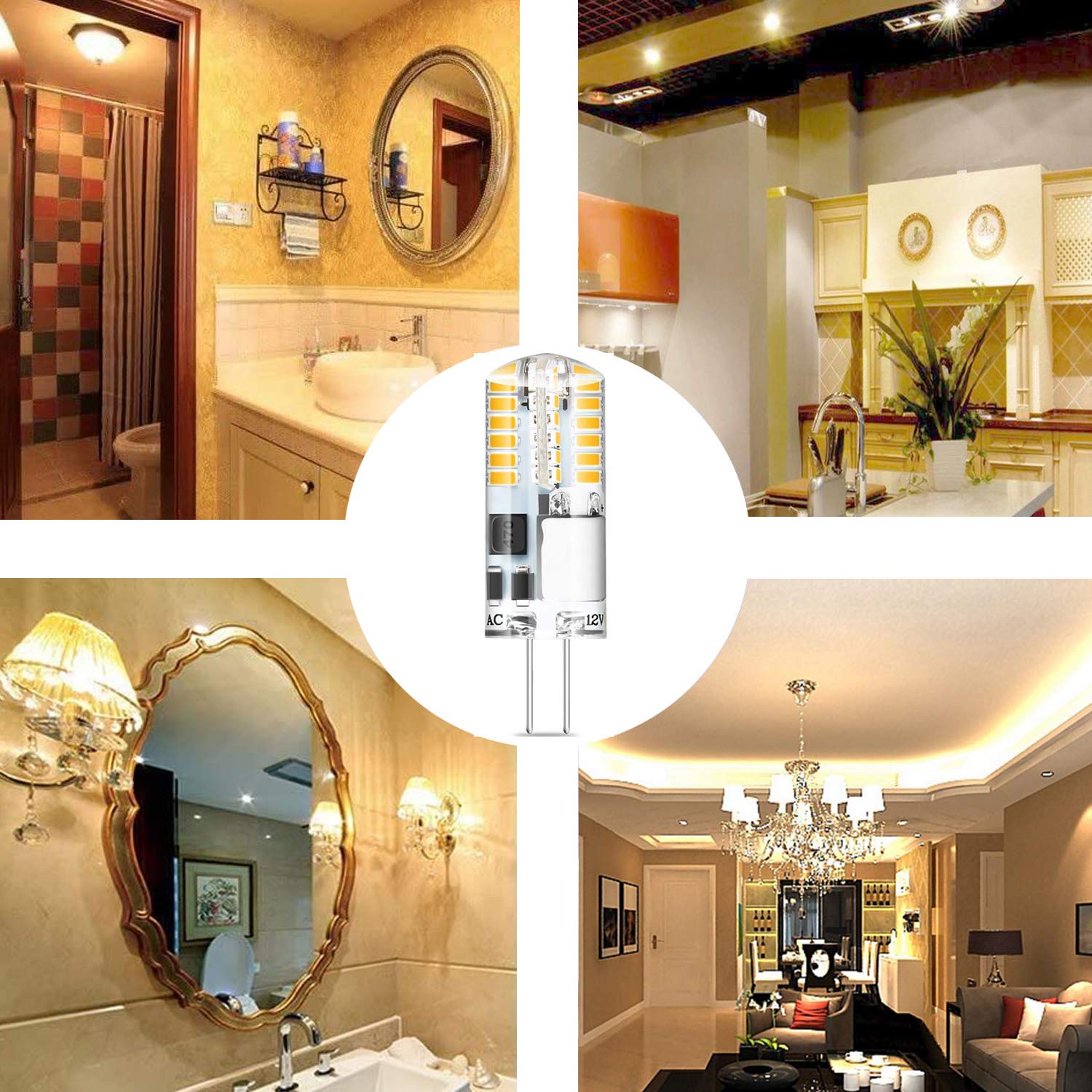 Dopkuss G4 Led Light Bulbs 3W Bi-Pin 30W T3 Halogen Bulb Equivalent, Ac/Dc 12V Warm White 3000K, Non-Dimmable Led Bulb For Home