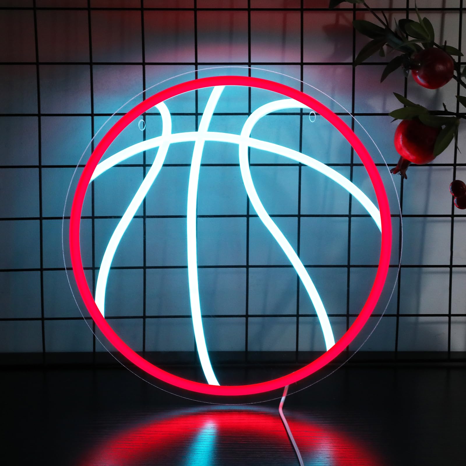 Neonawall Basketball Neon Sign, Dimmable LED Wall Decor, 12in  Acrylic, Model S-02, Kids Gift, Bedroom Decor