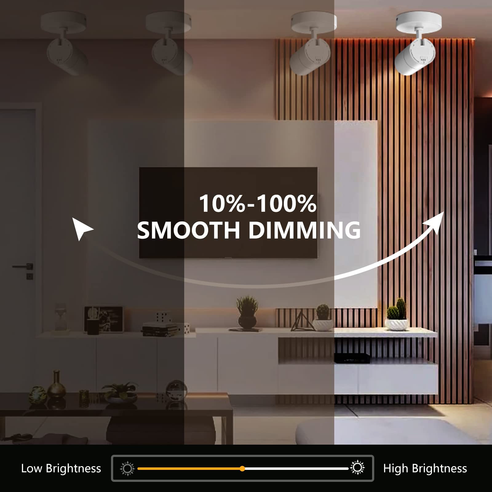 Vanoopee 3 Color Dimmable Led Ceiling Spotlight, Adjustable Directional Light, 20W, 2000Lm,