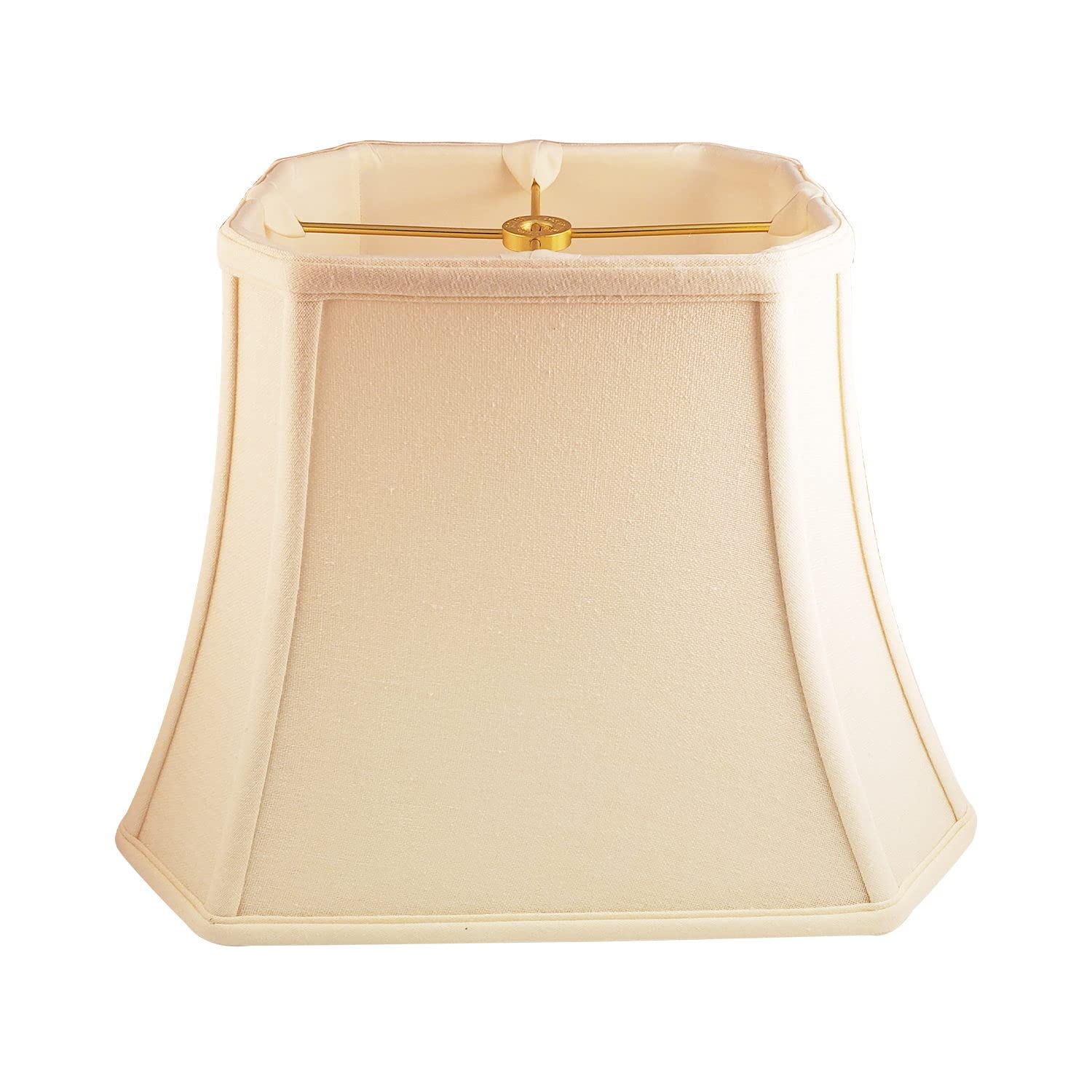 Royal Designs, Inc. Rectangle Cut Corner Lamp Shade, 10 x 18 x 13.25, Linen Eggshell, Model BSO-710-18LNEG