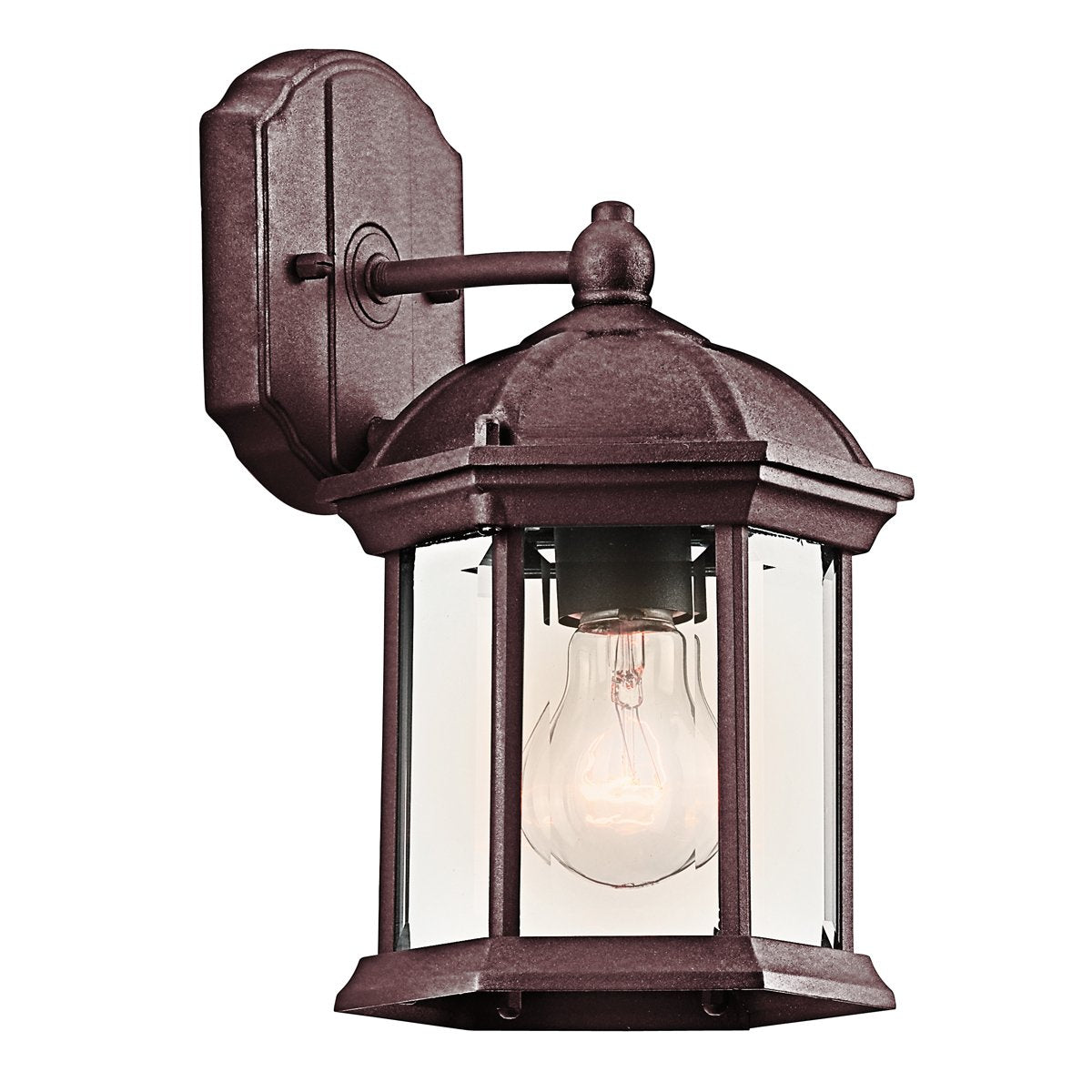 Kichler Barrie 10.25 1 Light Outdoor Wall Light with Clear Beveled Glass in Tannery Bronze