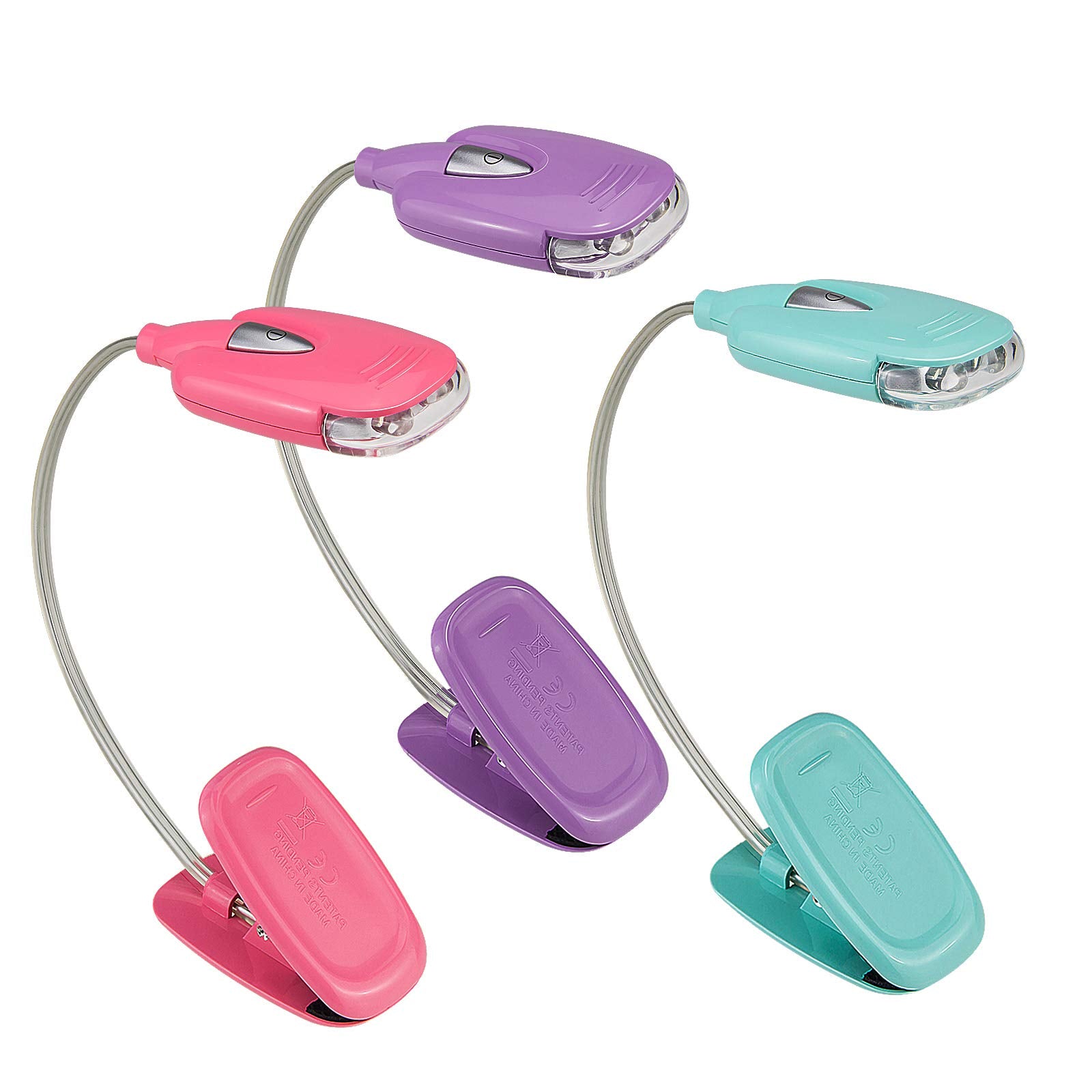 HONGUT Book Light for Kids Clip on Book Lights for Reading in Bed Book Lamp Portable LED Reading Light with 360 Flexible and 2 B