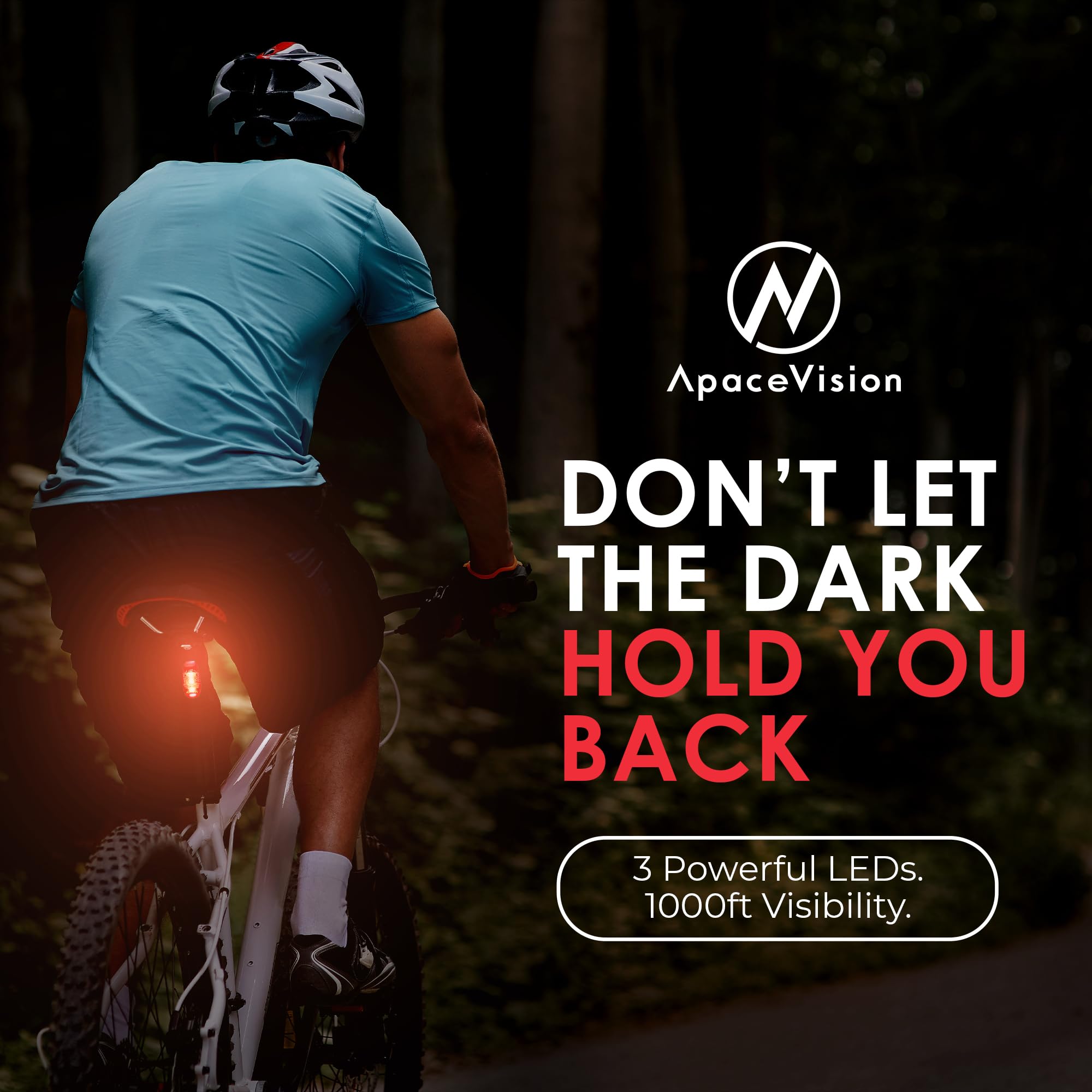 Apace EverLightFX USB Rechargeable LED Safety Light - Super Bright Orange Bike Tail Light, Perfect for Running, Jogging, and Pets (2 Pack)