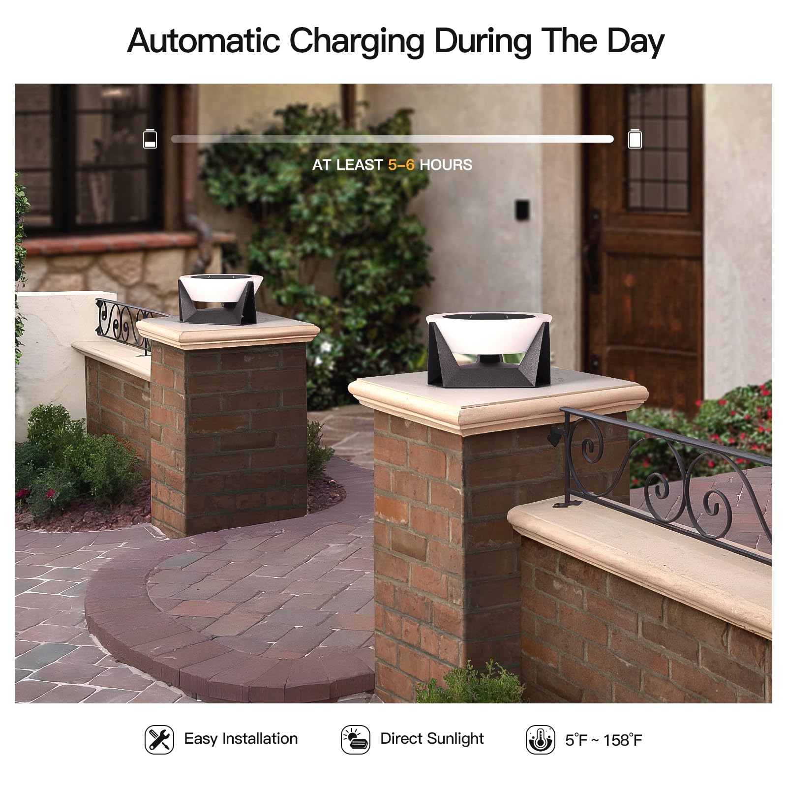 Mvbt Solar Post Lights, 11'' Outdoor Column Light Modern Pillar Lamp Fixture Cap Lantern Waterproof 3000K Led Lighting For Outsi