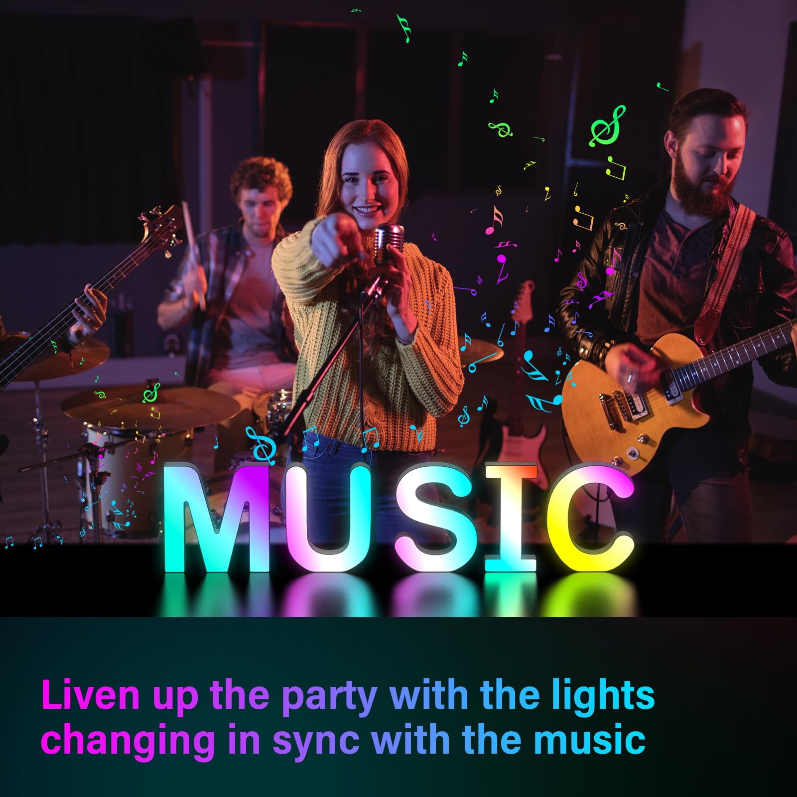 Led Marquee Letters Lights - Usb Powered, App Control, Color Changing Light Up Letters - Personalized Night Light, Name Sign - G