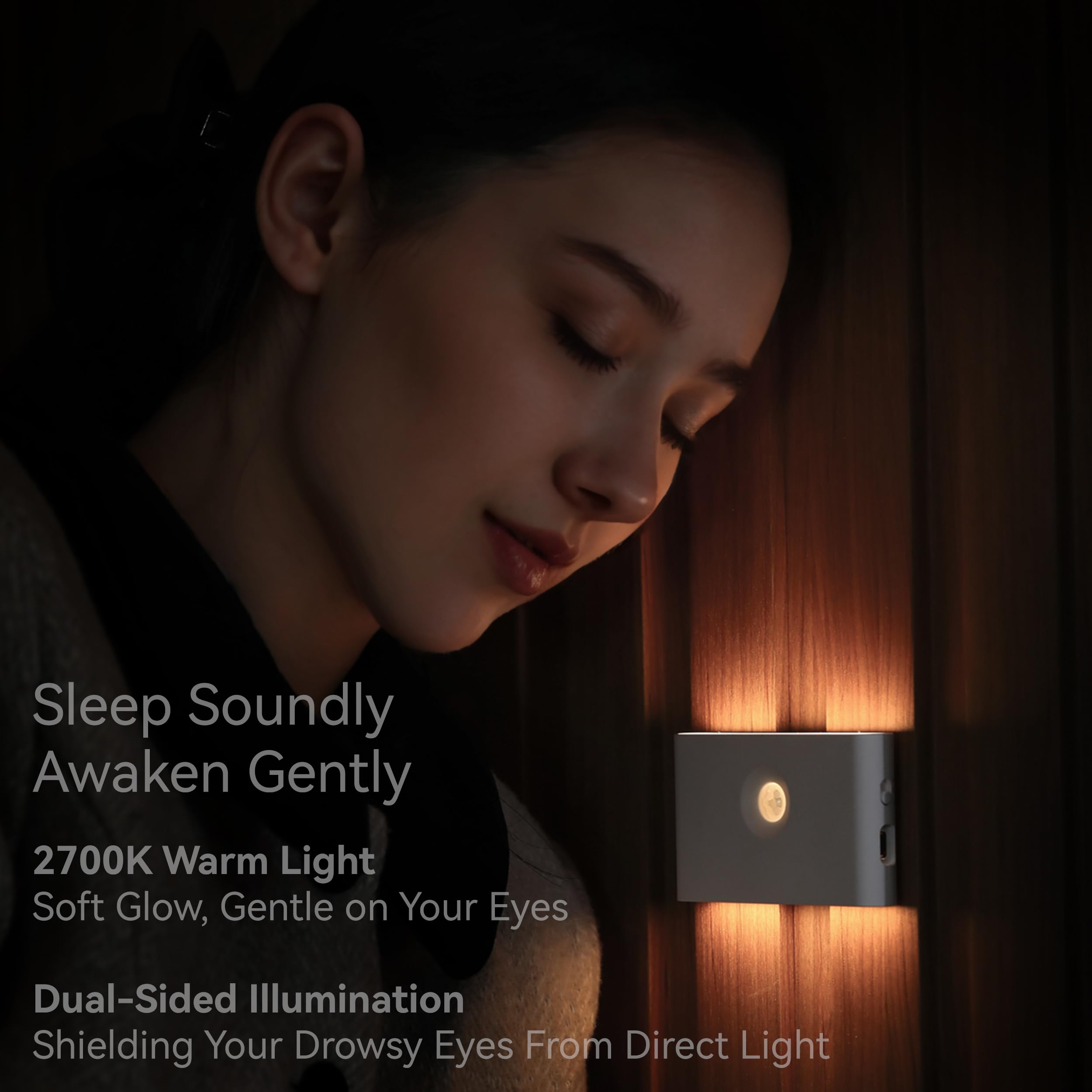 Unidisciple 4 Pack Motion Sensor Night Light With Dusk To Dawn Sensor, Rechargeable Motion Sensor Light Indoor, Battery Operated
