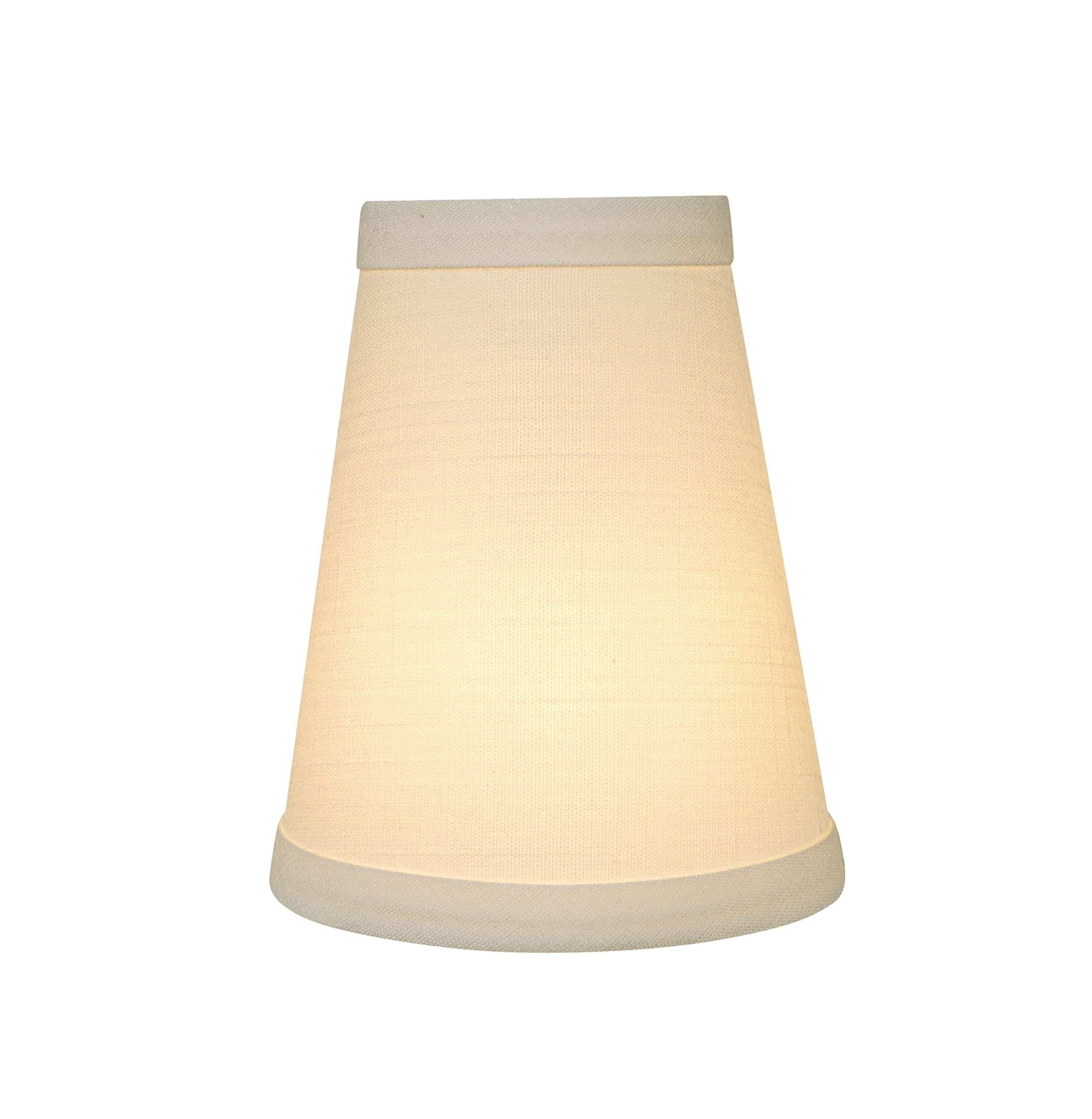 Aspen Creative 32080-6 Small Hardback Empire Shape Chandelier Clip-On Lamp Shade Set (6 Pack), Transitional Design In Off White, 4&quot; Bottom Width (2.5&quot; X 4&quot; X 5&quot;)