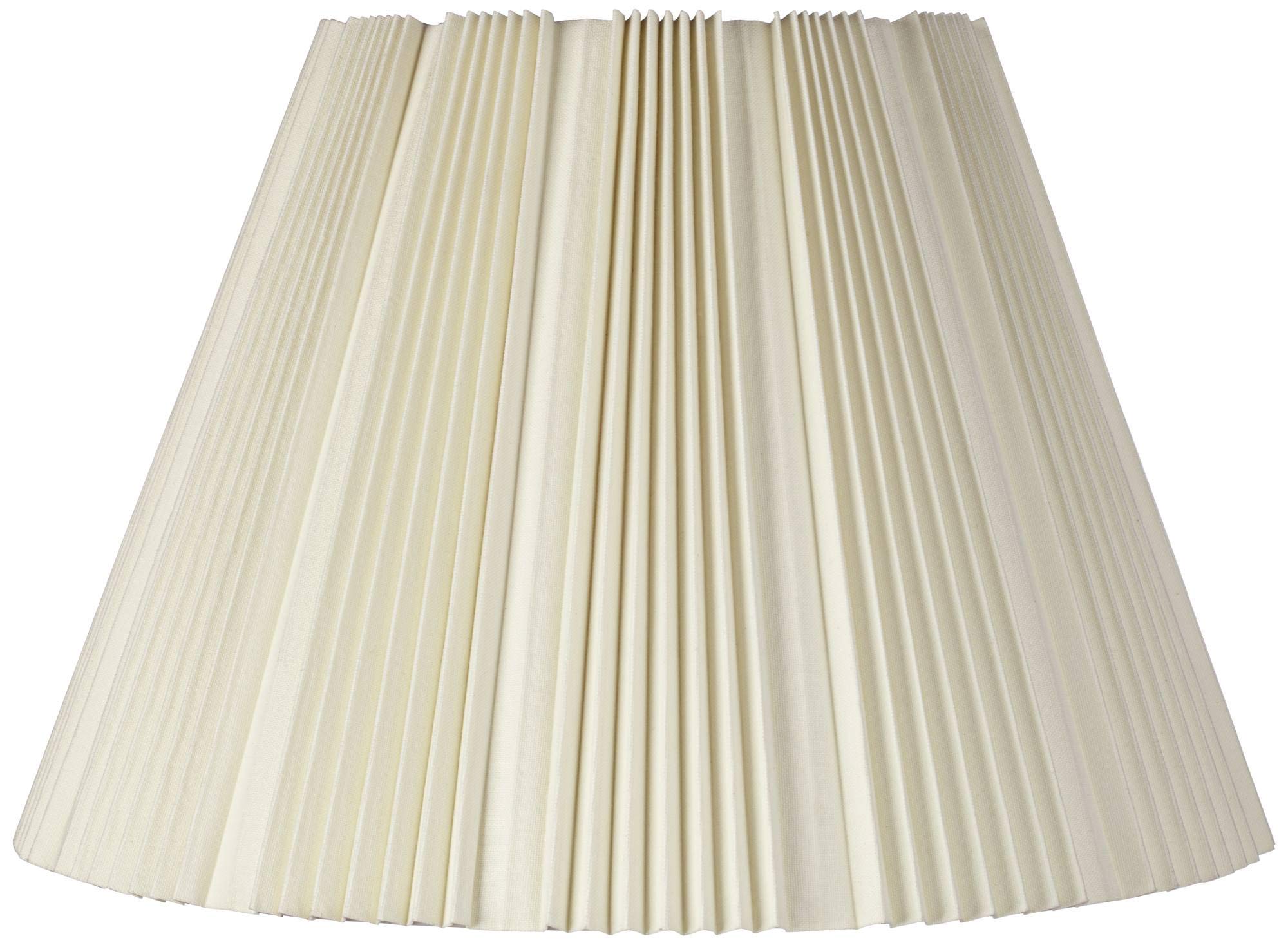 Eggshell Pleated Large Lamp Shade 9.5&quot; Top x 19&quot; Bottom x 13&quot; High (Spider) Replacement with Harp and Finial - Springcrest