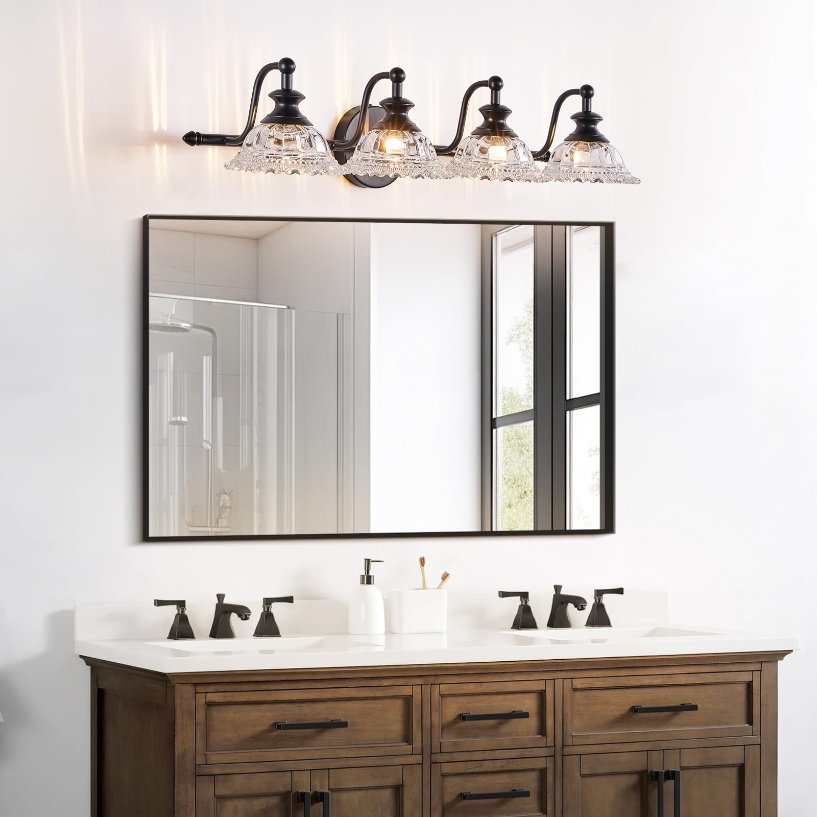 Xiedun Black Bathroom 29.7'' Vanity Light Farmhouse Vanity Lights Vanity Lighting Fixtures