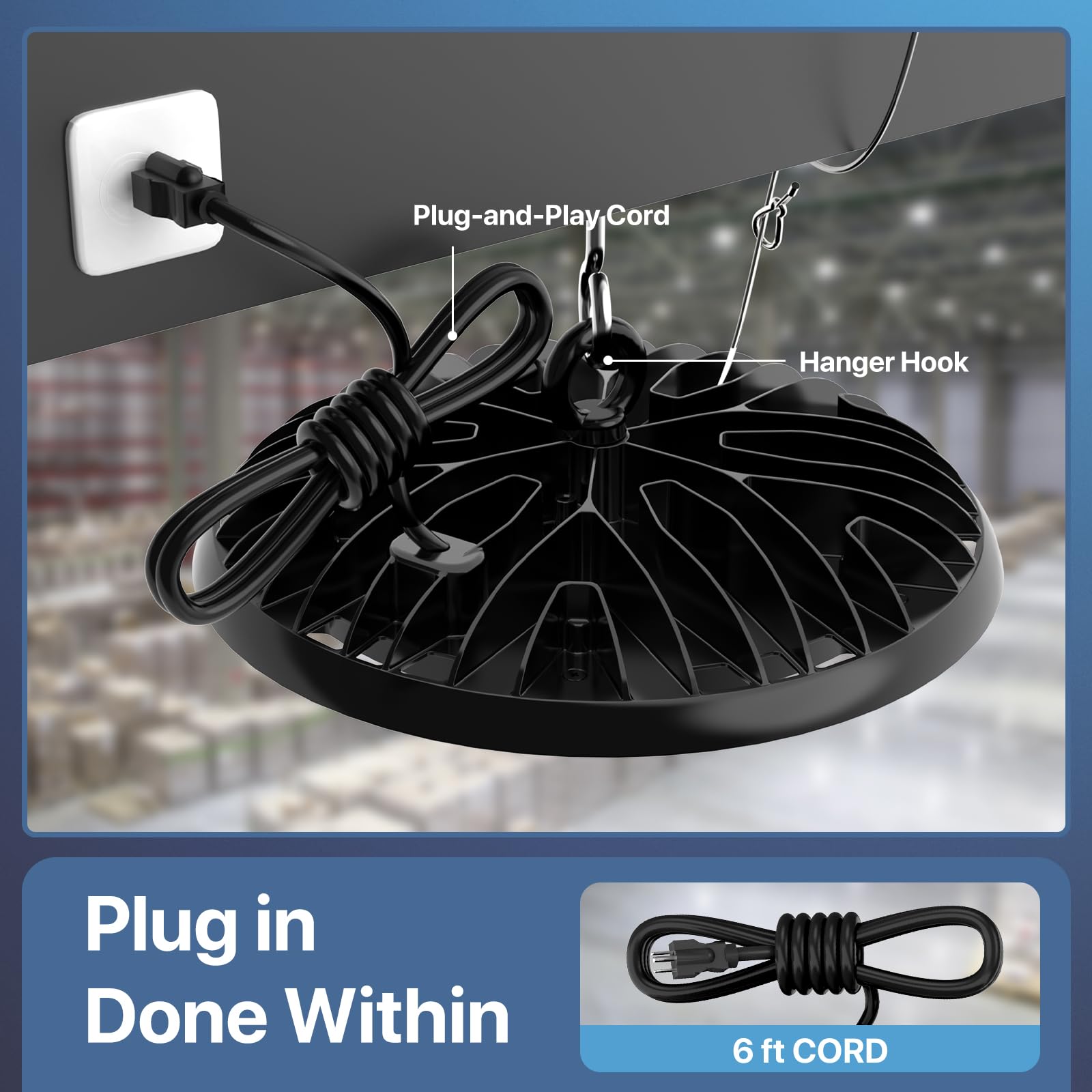 Hyperlite 200W High Bay Led Light - 28000Lm Ufo Shop Light, Etl Listed, 4 Packs, White