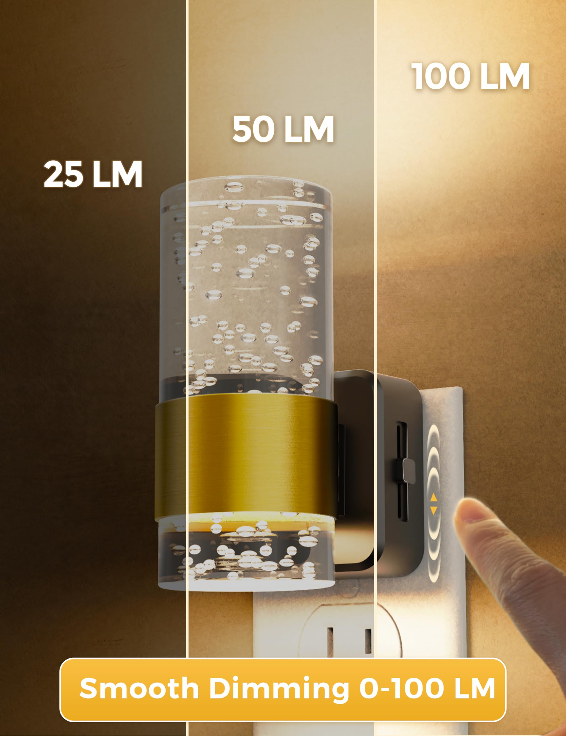 L LOHAS LED Dimmable Night Light, 2 Pack, Soft White, 0-100 LM Brightness, 3000K, Plug-in with Dusk to Dawn Sensor, Model A