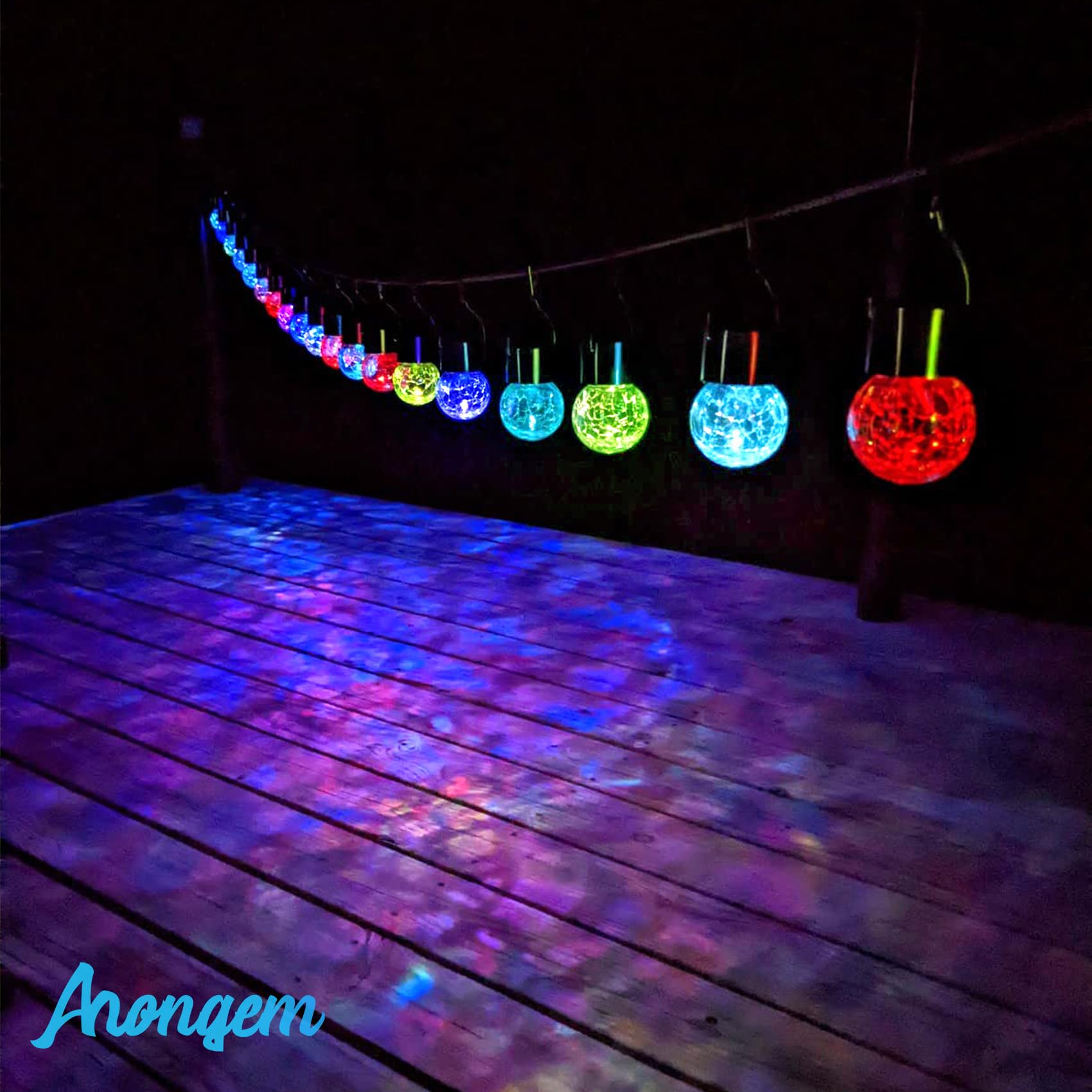 Solar Hanging Lights Outdoor Decor: Christmas Garden Light Waterproof For Yard Ouside Decorations - 12 Pack Clip On Crackle Glass Globe Balls Tree Lighting Patio Fence Pathway Camping Decorative