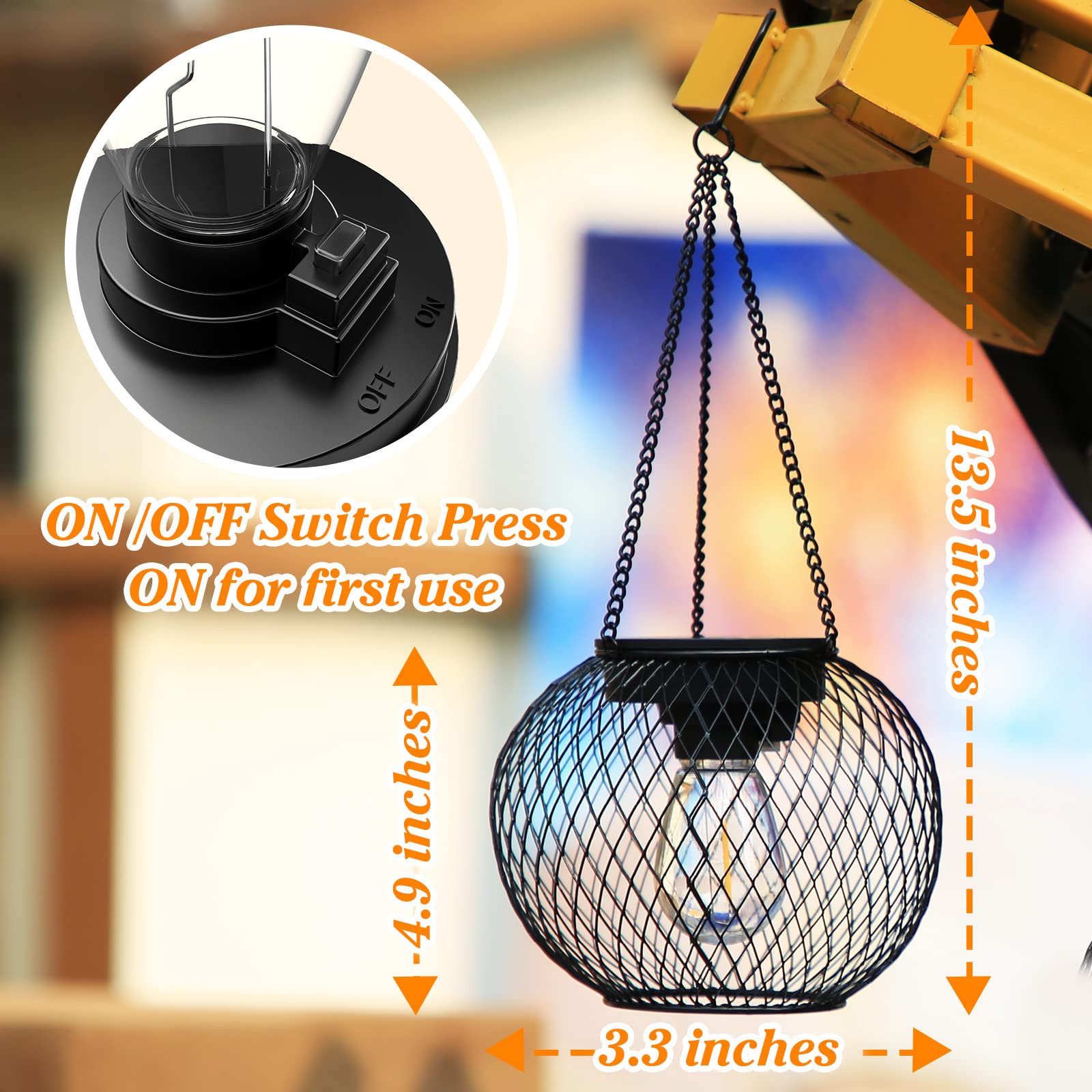 KagoLing Solar Lantern - Waterproof Hanging Lights for Garden, Yard, Patio - 1 Pack, Khaki