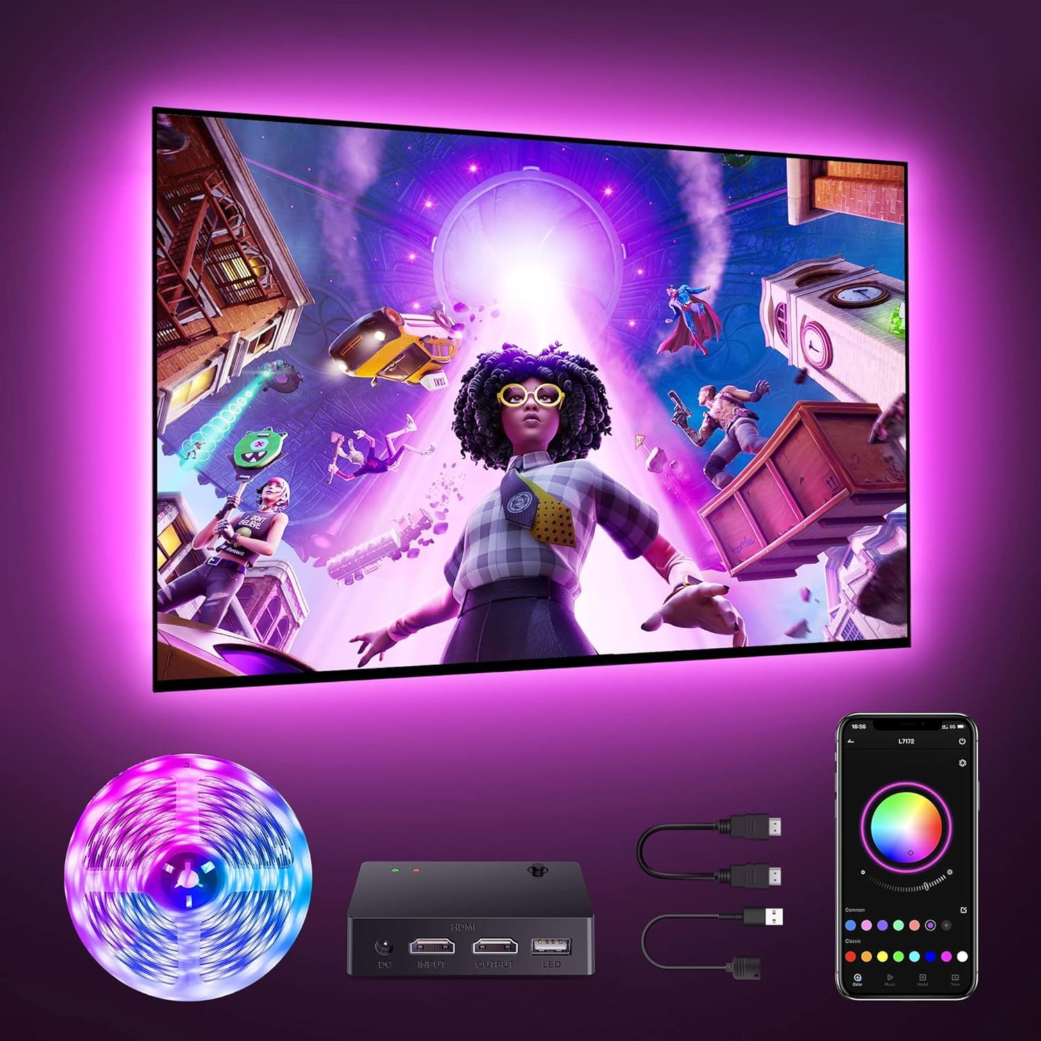 Nexillumi LED Lights for TV  32.8ft TV LED Backlight for 70-100 Inch  RGB LED Band Lights Behind TV  APP Remote Control HDMI Music Sync TV Led Lights for Bedroom