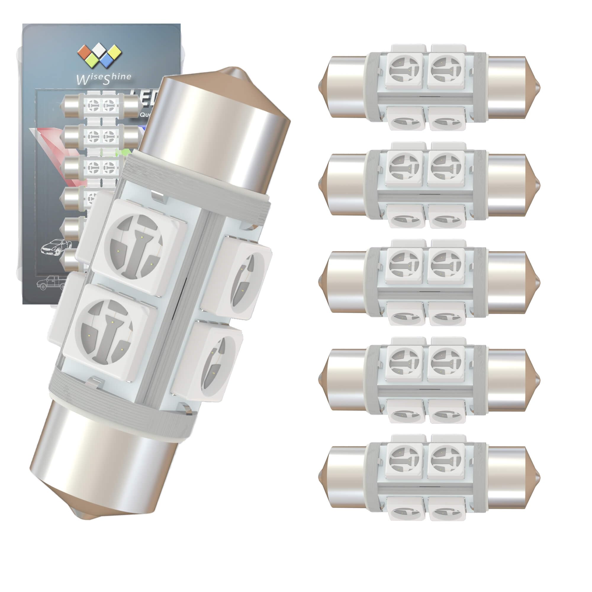 Wiseshine DC 12V 38mm Festoon Dome LED Bulb Blue 6411 6418 C5W 6423 LED Bulbs for Lanscape Camper RV Car Interior Dome Trunk Lig