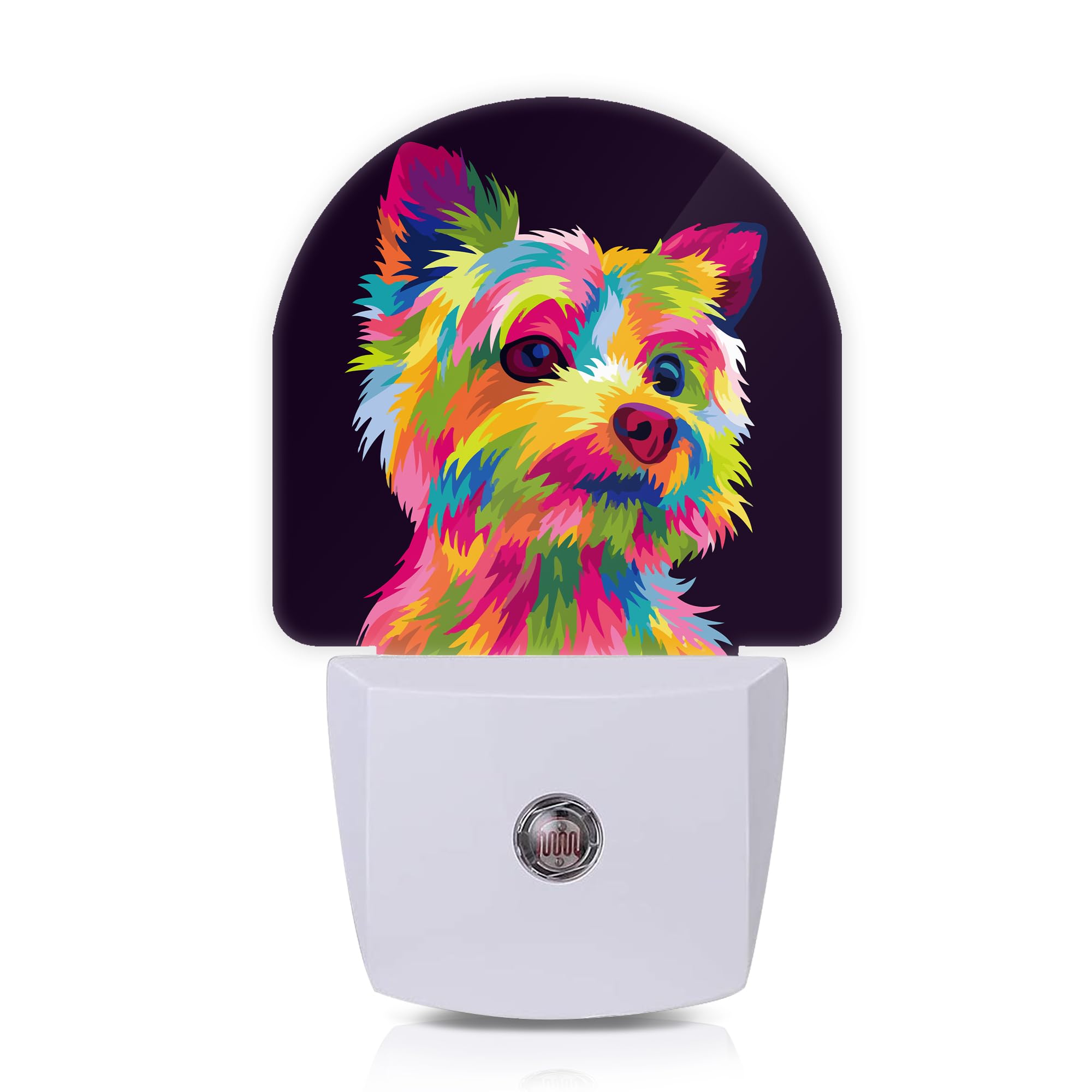 Axxitude Colorful Cute Dog Night Lights Plug into Wall for Girls Boys Room,Night Light LED Lamp Dusk to Dawn Sensor Round Lamp f