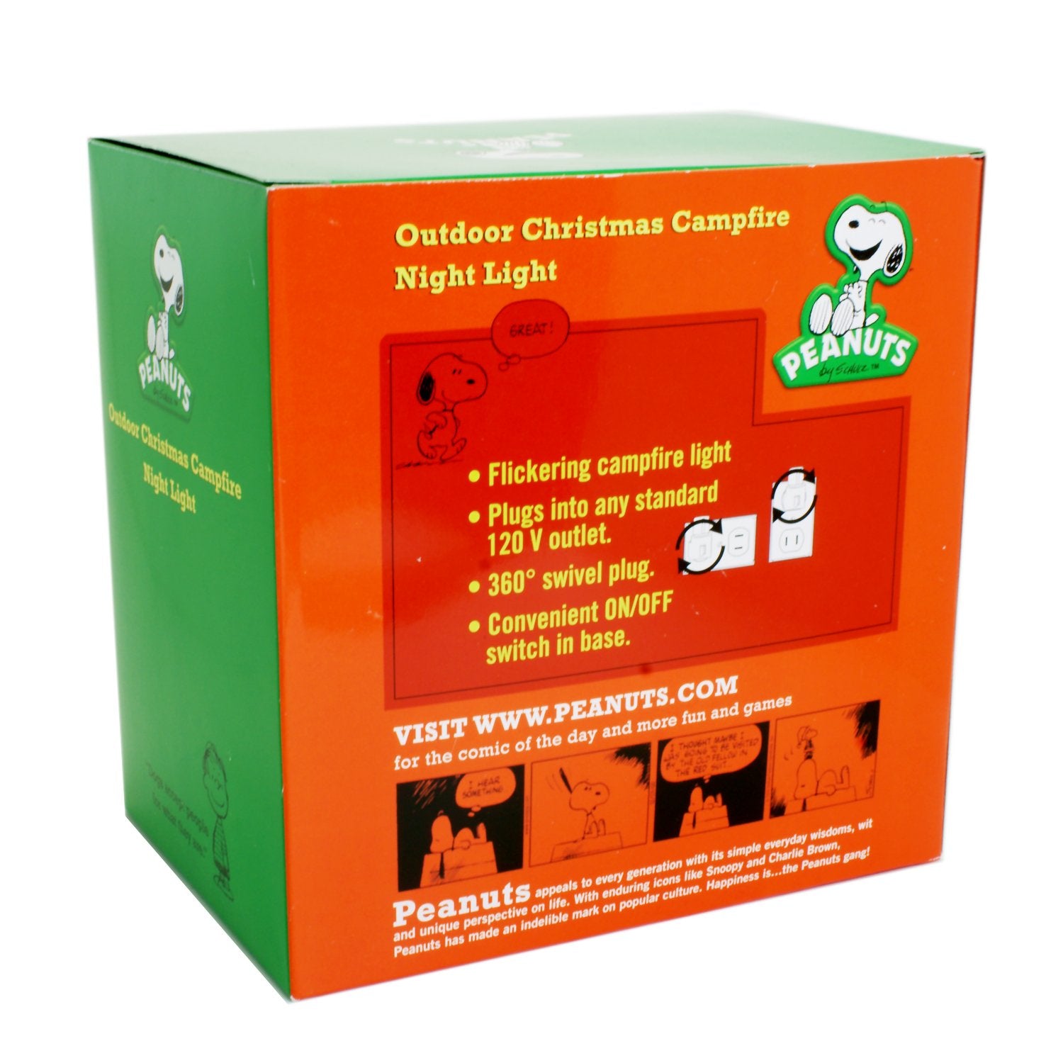 Roman Snoopy By Camp Fire 4.5 Inch Polyresin Swivel Plug Flickering Night Light