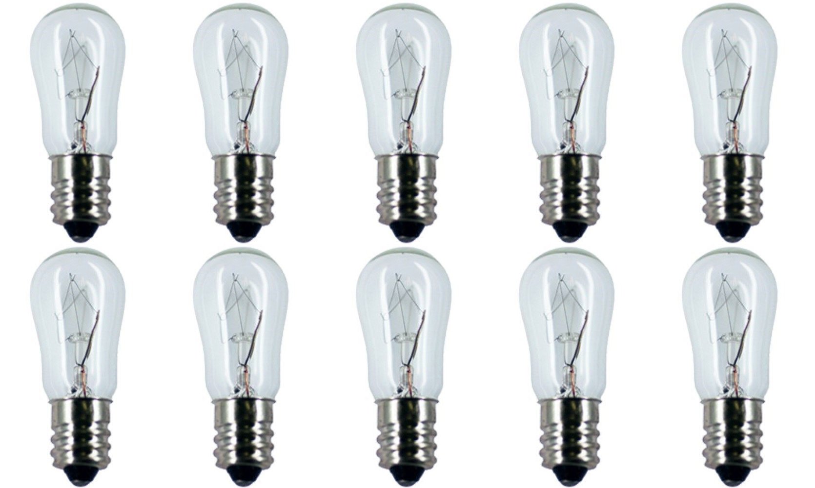 CEC Industries S-6 Bulbs, 130V, 6W, E12 Base, Box of 10, White