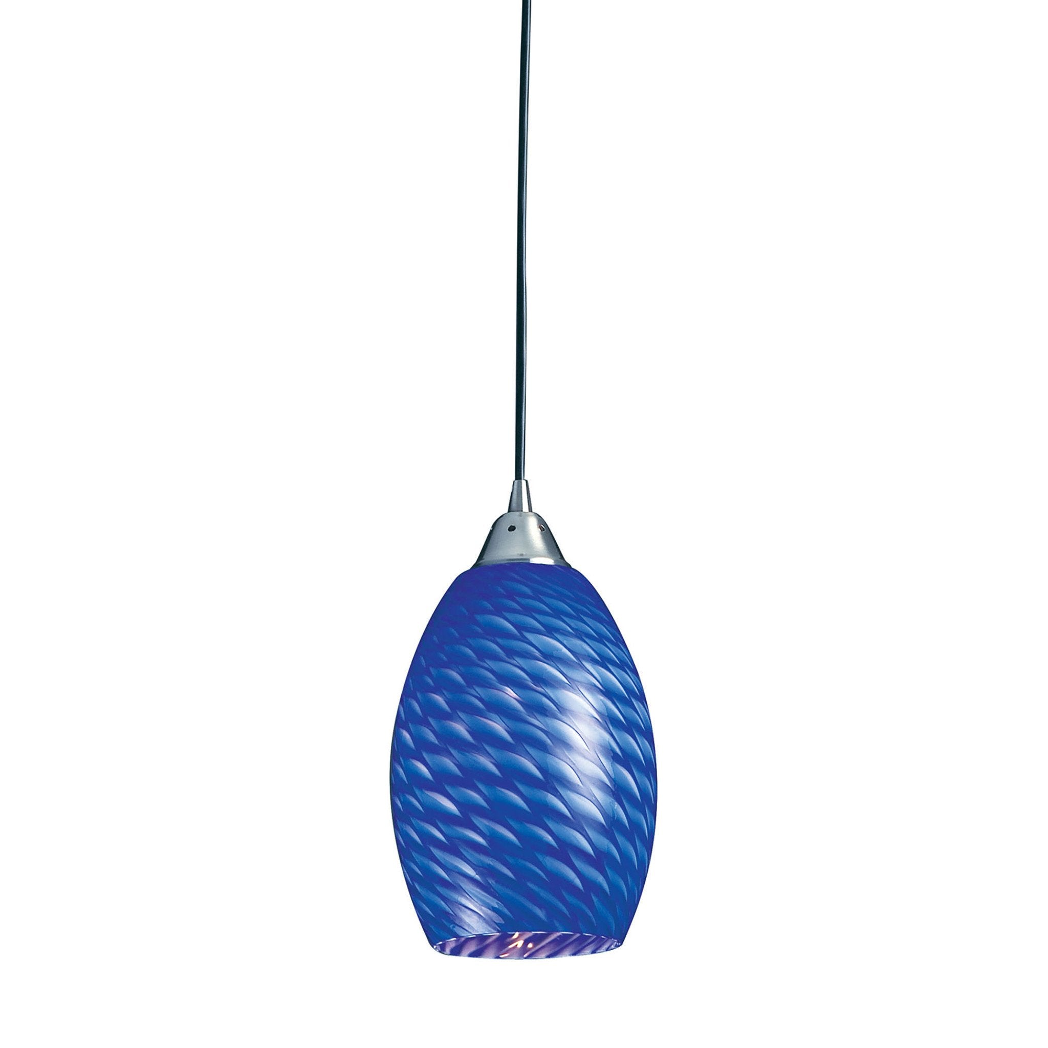 Elk Home Satin Nickel Led Pendant Light With Sapphire Glass Shade