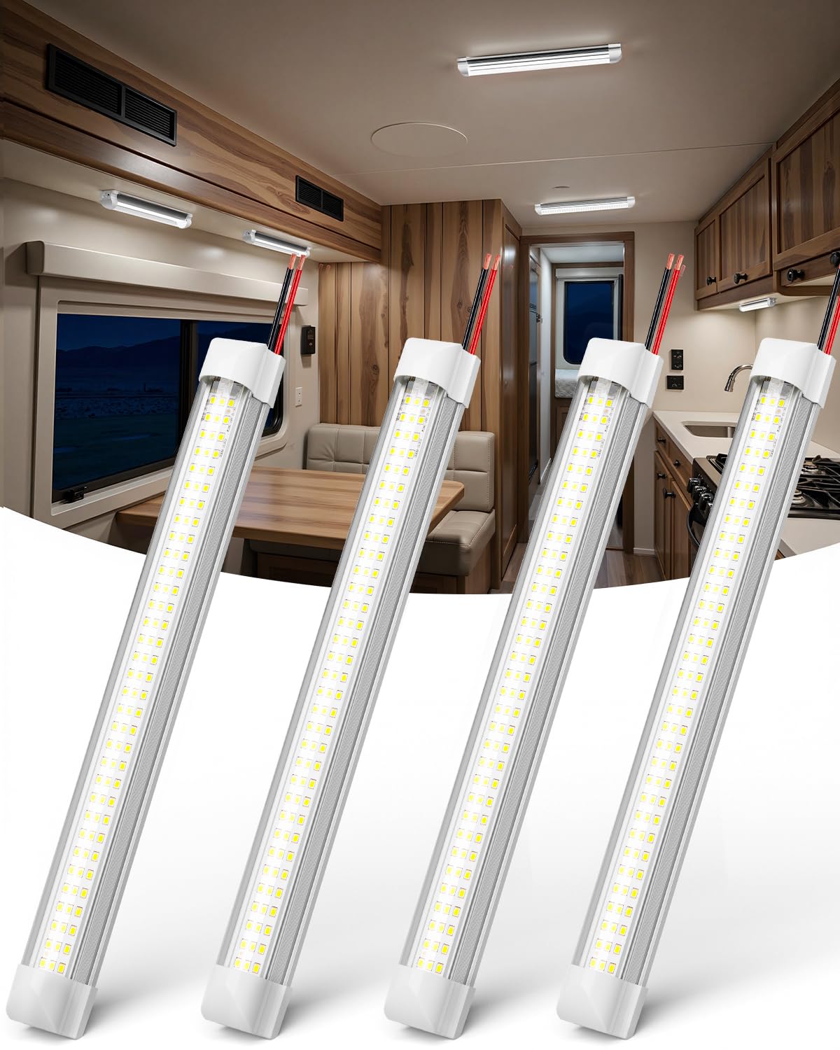 DFGOTOP 12v LED Interior Light,Super Bright 12v LED Interior Light, Interior Light Bar for RV Caravan Motorhome Enclosed Cargo T