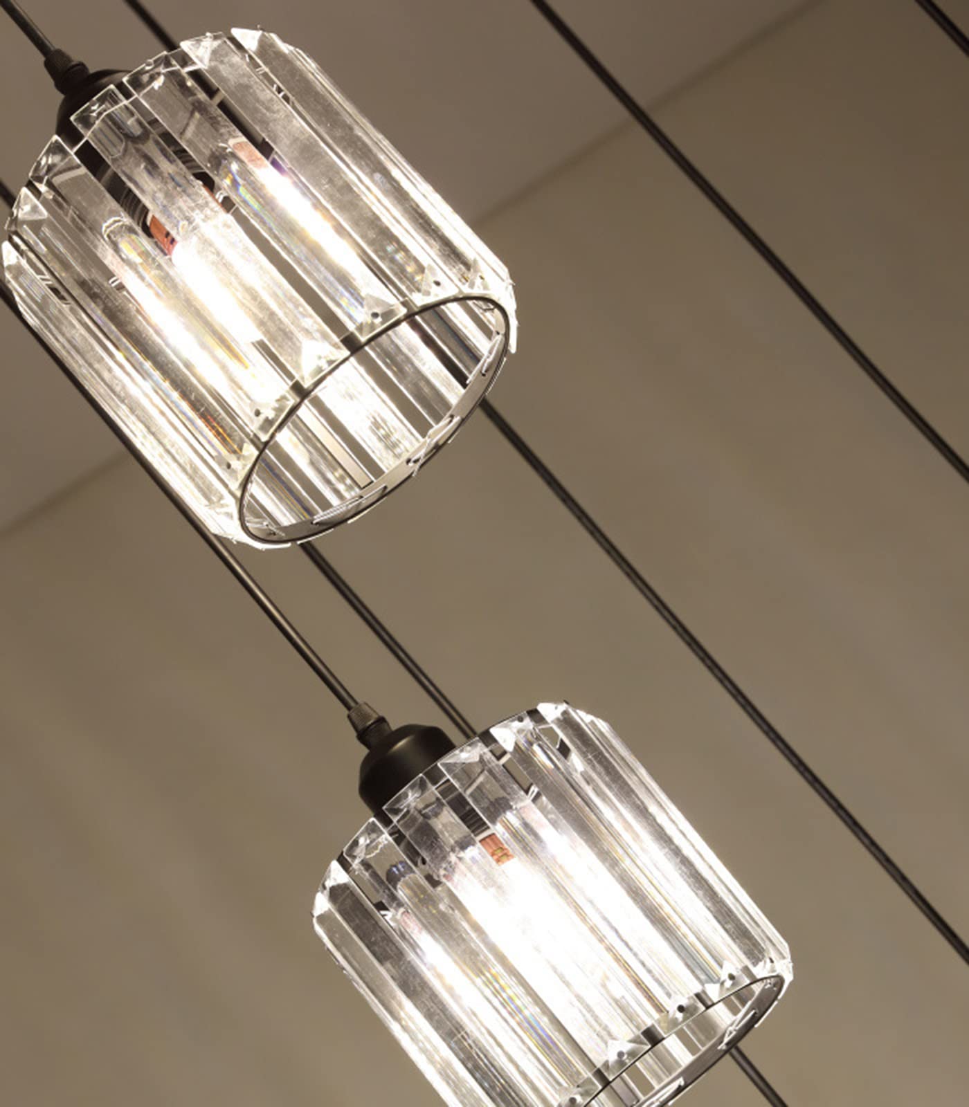 Meimond Modern Crystal Pendant Light - 9 Lights Black Metal Chandelier for High Ceilings, Foyer, Living Room, Model LTD-10