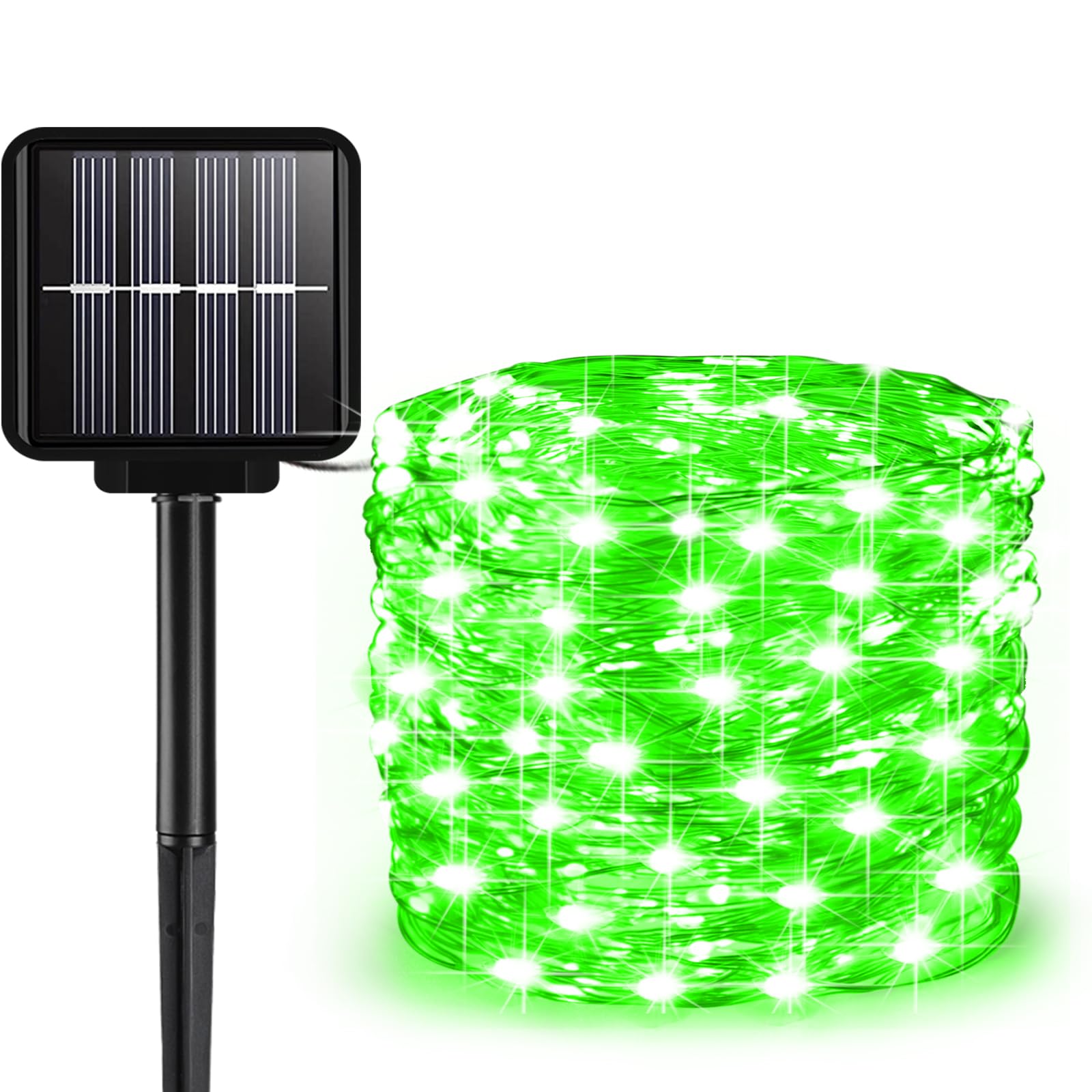 Solar String Lights Outdoor  33 Feet 100 Leds 8 Modes Solar Fairy Lights For Outside  Waterproof Outdoor Light For Patio Yard Christmas Tree Halloween Wedding Party Decorations  Green