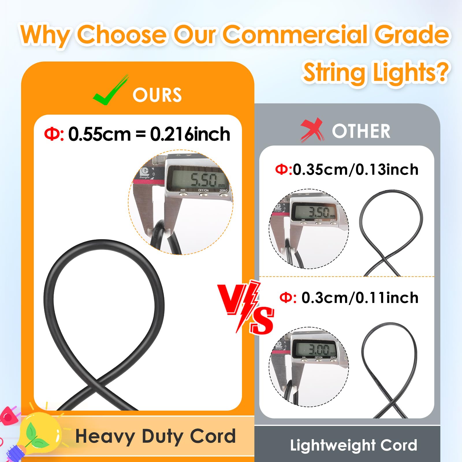Mlambert 2 Pack 48FT Outdoor RGB Cafe String Lights, 30+5 E26 Shatterproof Bulbs, Dimmable, Black