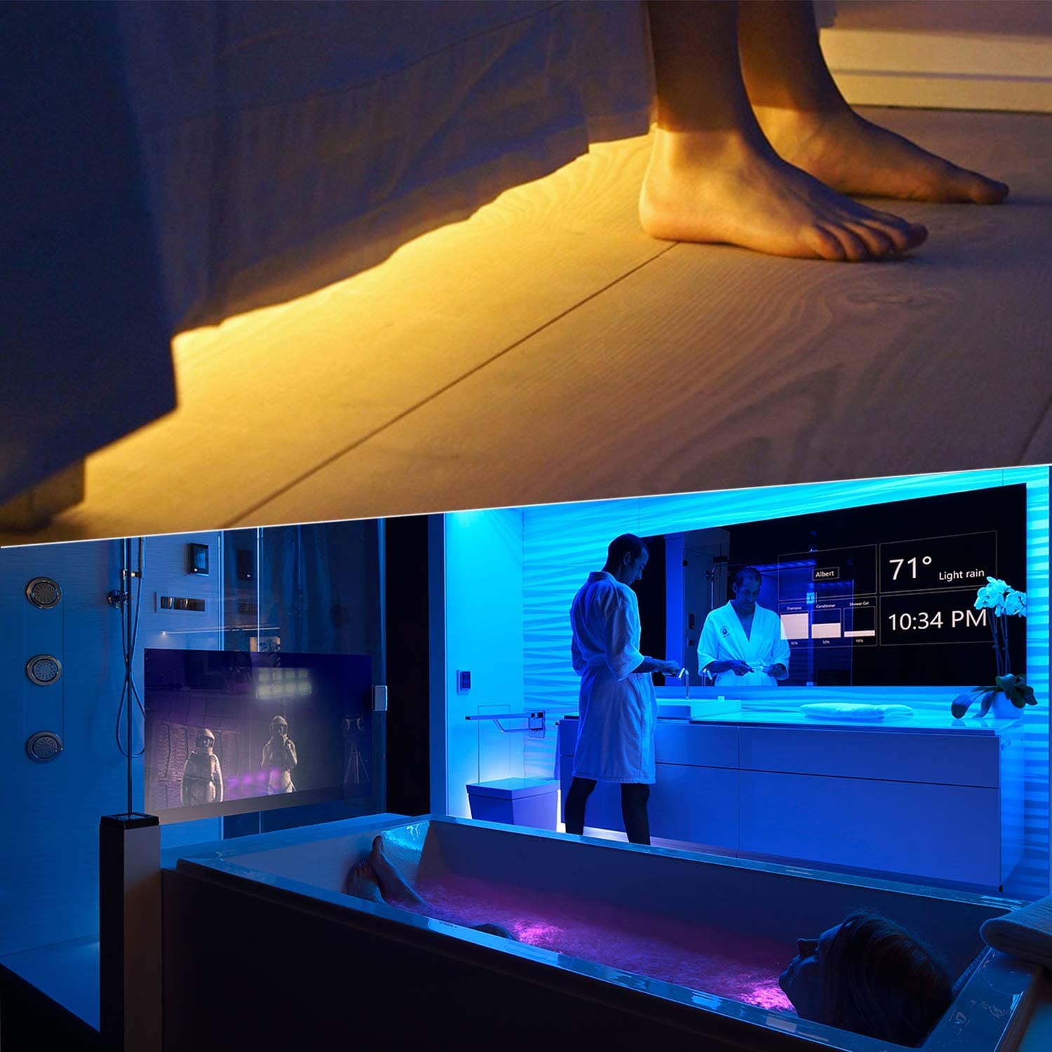 Charkee 5M Non-Waterproof Multicolor Led Strip Light, 300 Leds, 24 Keys Ir Remote, Plastic, 65.6 Ft, Model Acif0211524G