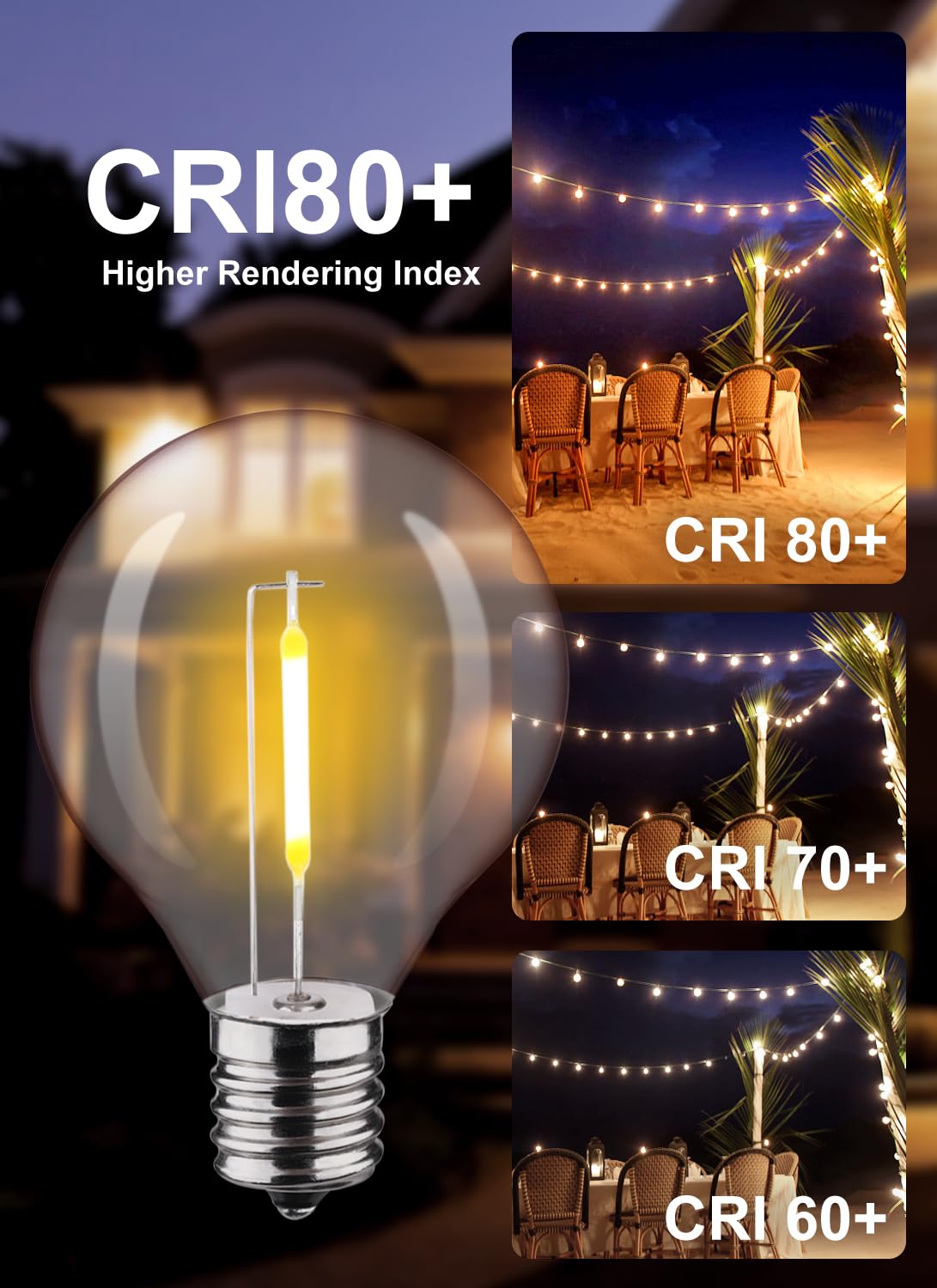 FUTIME LED Night Light Bulbs, C7 Shatterproof, E12 Base, 0.6W Equivalent to 7W, Warm White 2200K, 50LM,