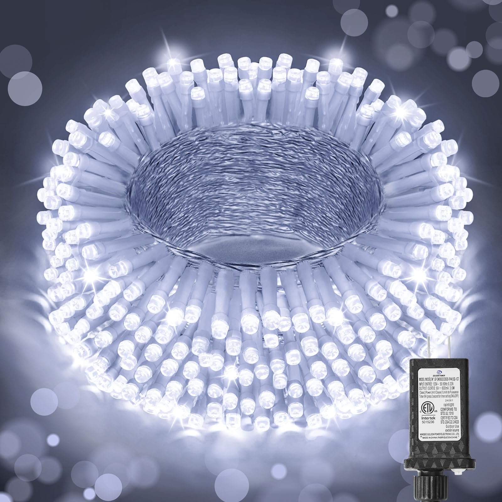 125FT 380 LED Christmas Lights, Plug in Christmas String Lights Connectable, Timer & Memory, Waterproof Twinkle Tree Light for I