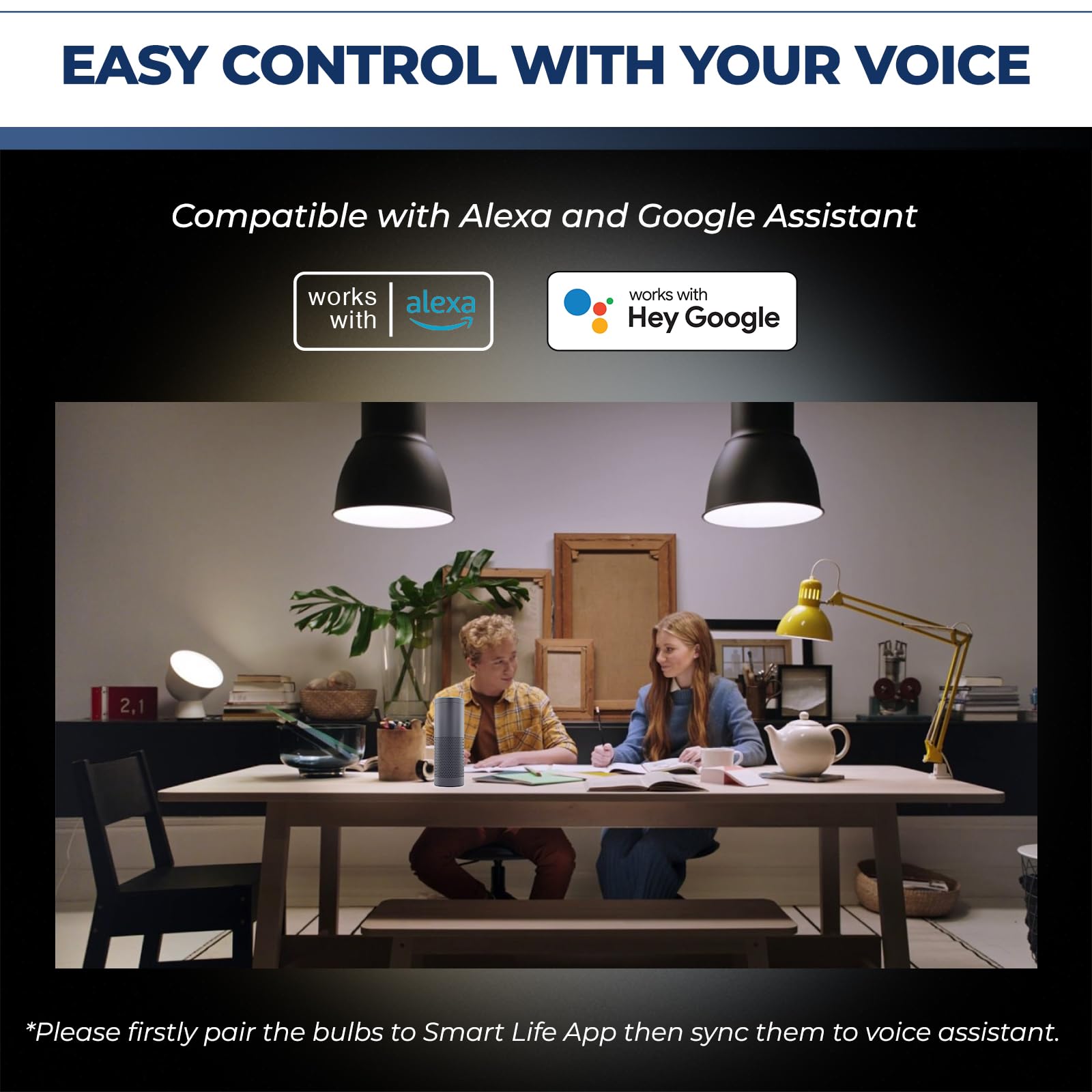 Lightinginside Smart Light Bulbs, WiFi Compatible, A19 E26, RGBCW, 9W 800LM, 4 Count, ETL Listed, Works with Alexa/Google Assistant