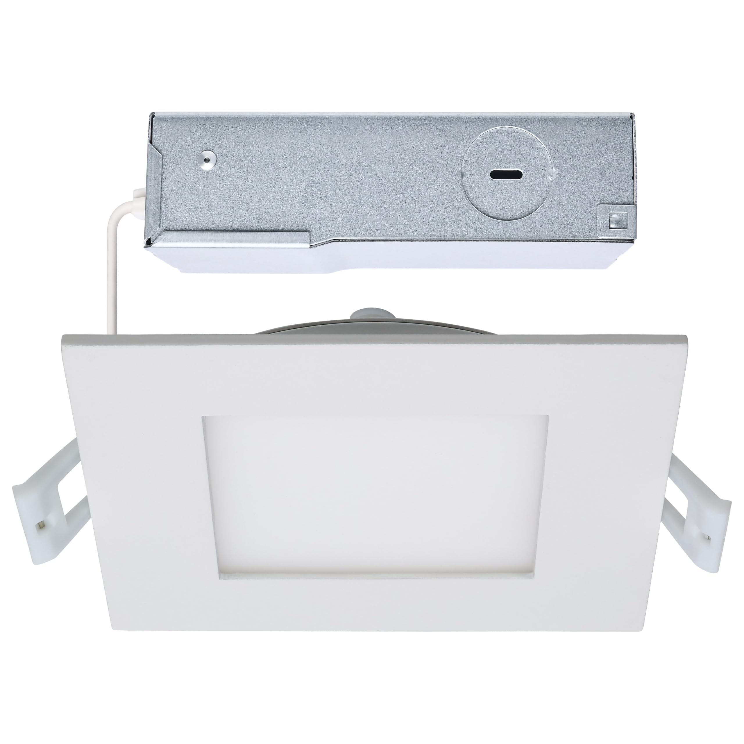 Satco S11829R1 10W LED Direct Wire Downlight, 4 in., Edge-Lit with Remote Driver, CCT 2700K-5000K Warm White to Natural Light, 8